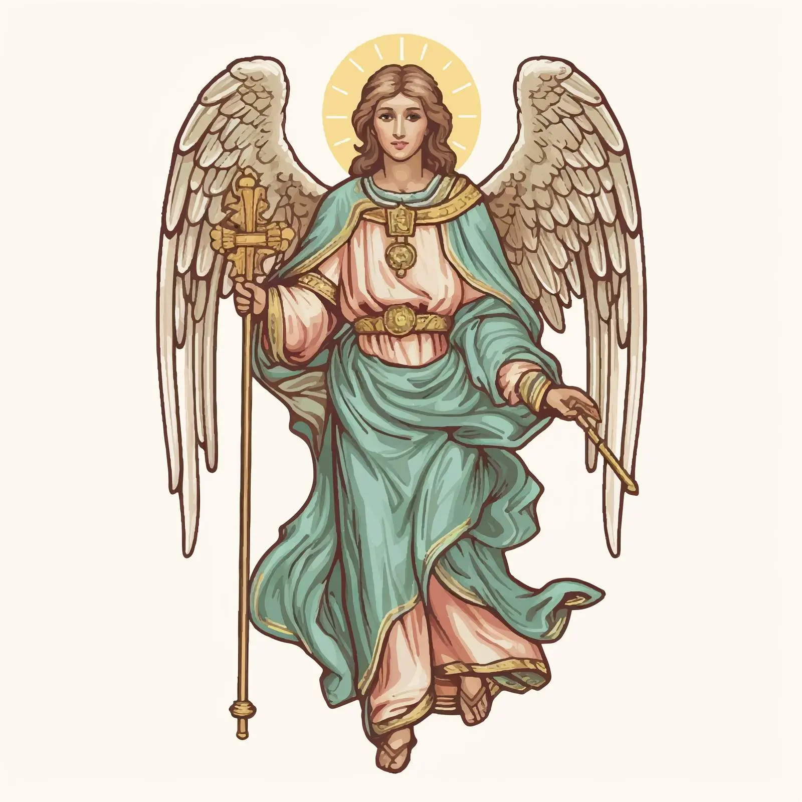 Traditional Christian Icon of Archangel Raphael – free divine messengers image from Dotvec