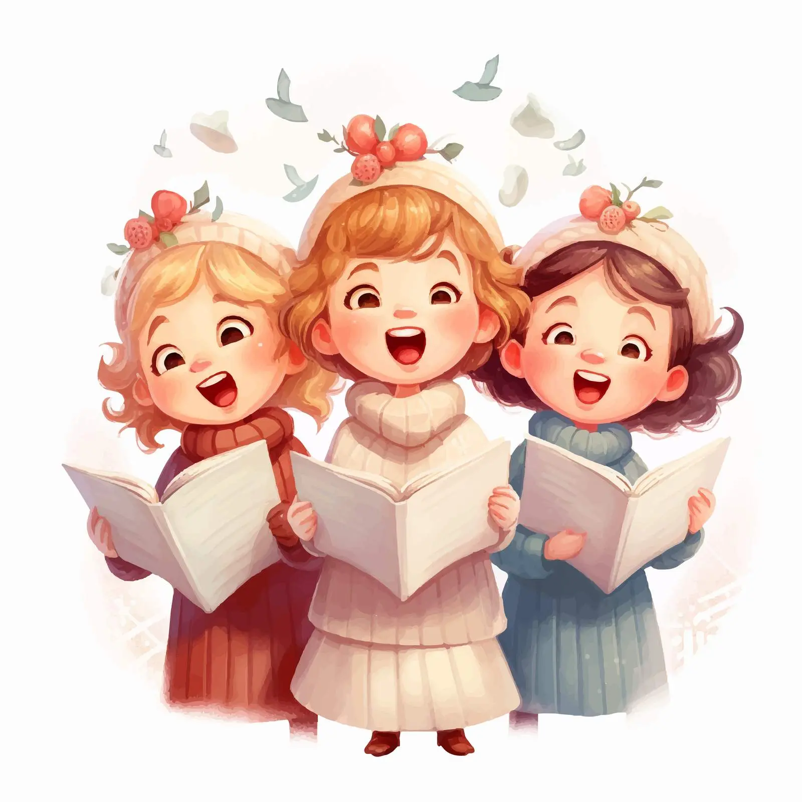 Charming Traditional Christmas Carols Illustration – free singing image from Dotvec