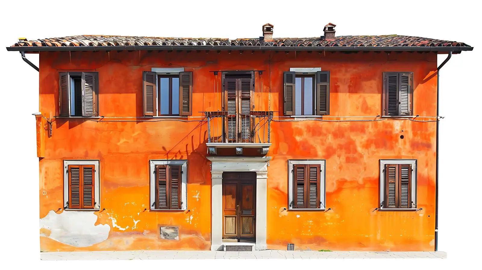 Charming Rustic European Building with Colorful Facade — free download from Dotvec