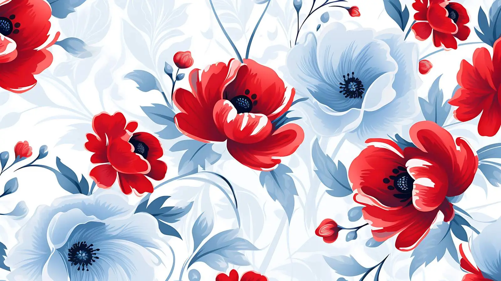 Vintage Blue Floral Background Pattern — free download from Dotvec