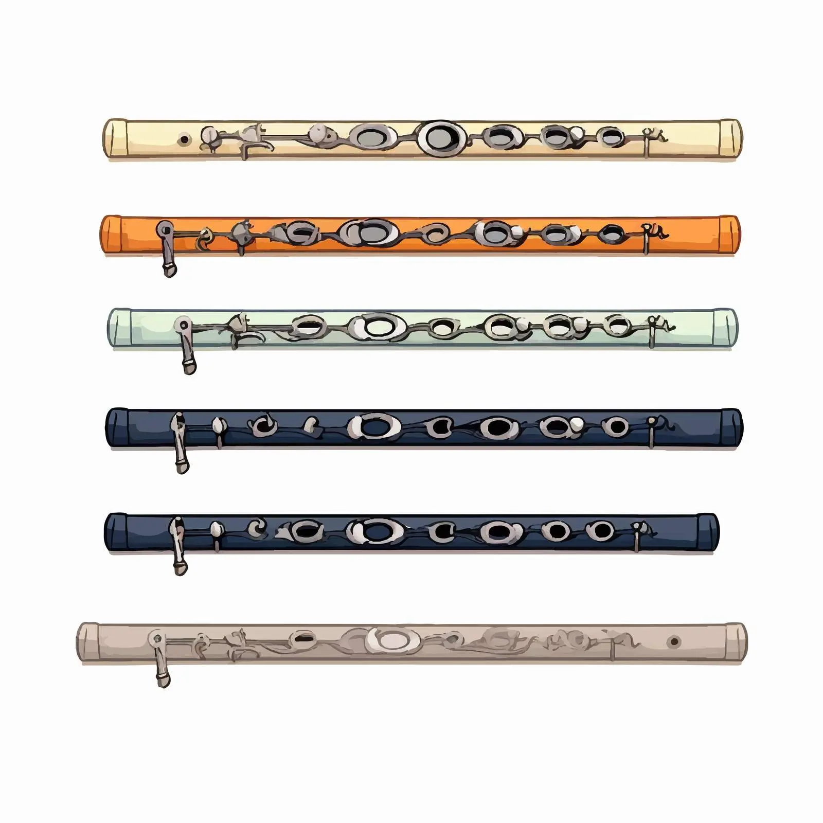Traditional Cartoon Flute Vector Illustration – free flute image from Dotvec