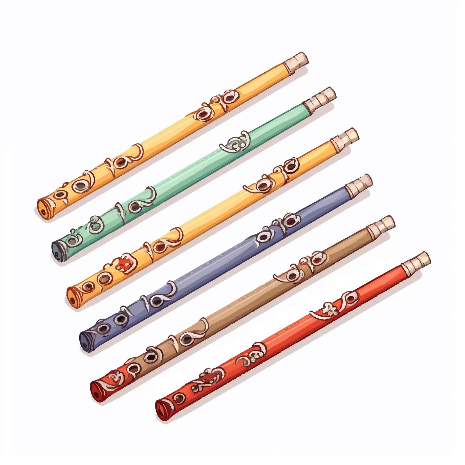 Traditional Flute Line Art Vector Illustration – free flute image from Dotvec