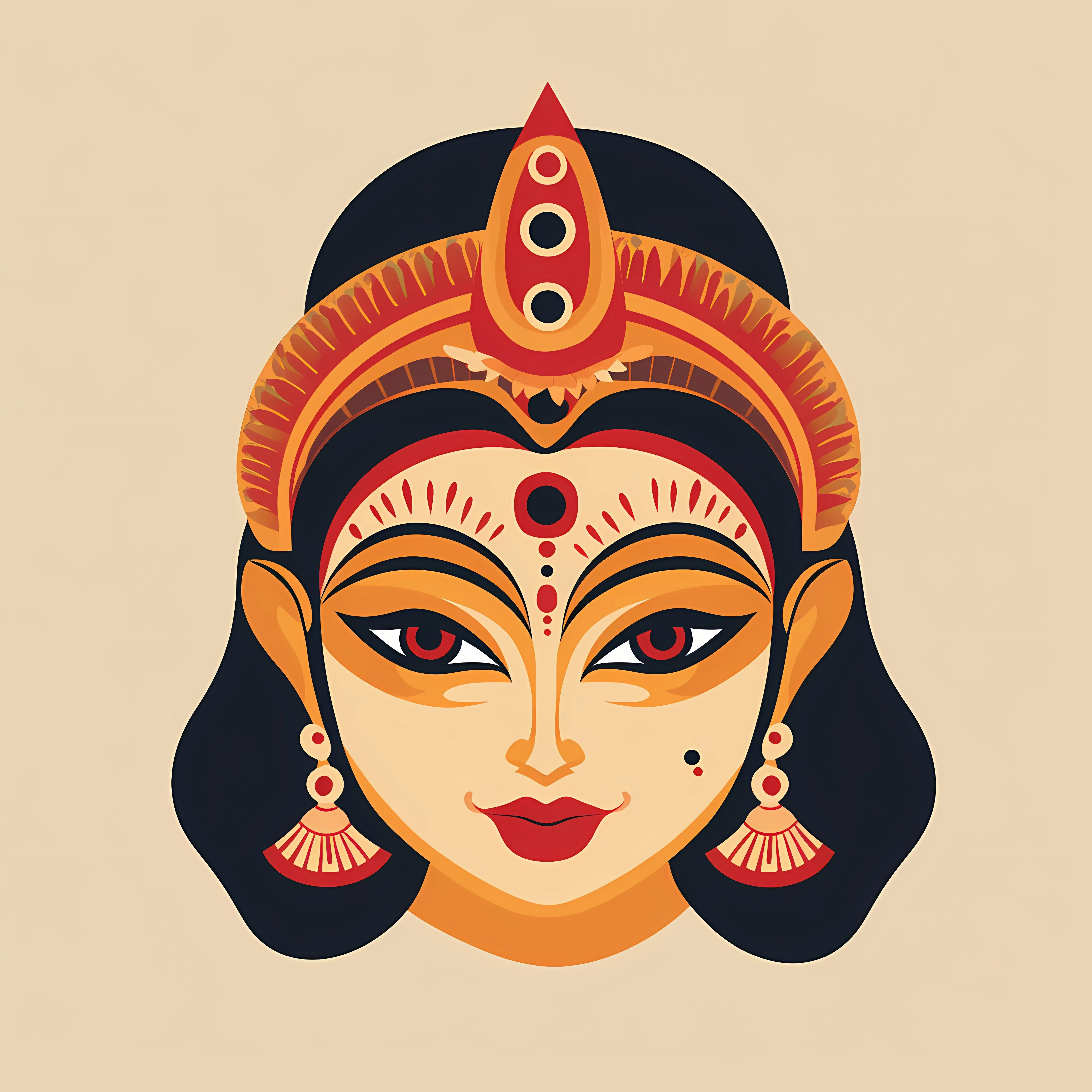 Traditional Indian Goddess Durga Mask Vector Illustration – free indian culture image from Dotvec