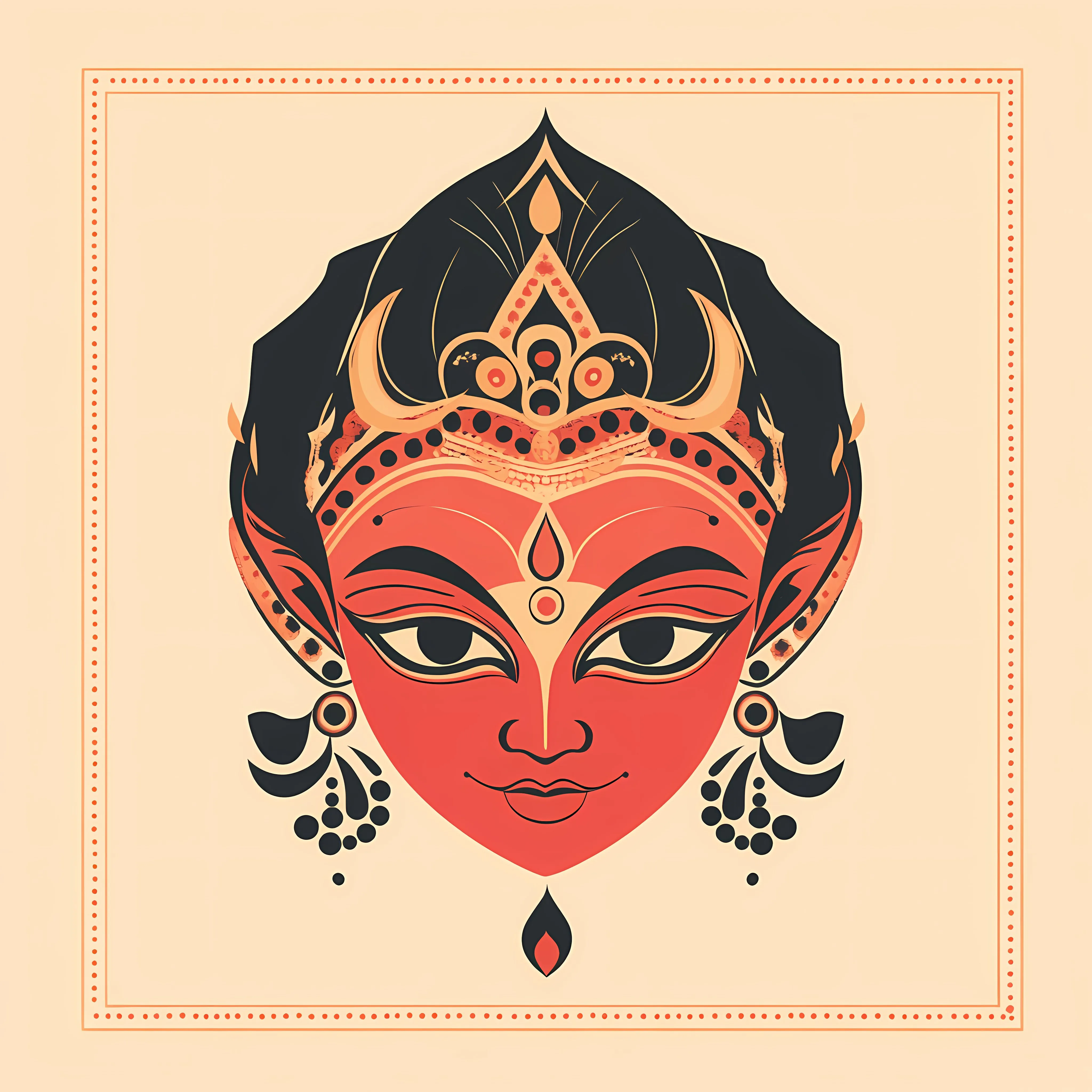 Traditional Indian Goddess Durga Mask Vector Illustration — free download from Dotvec