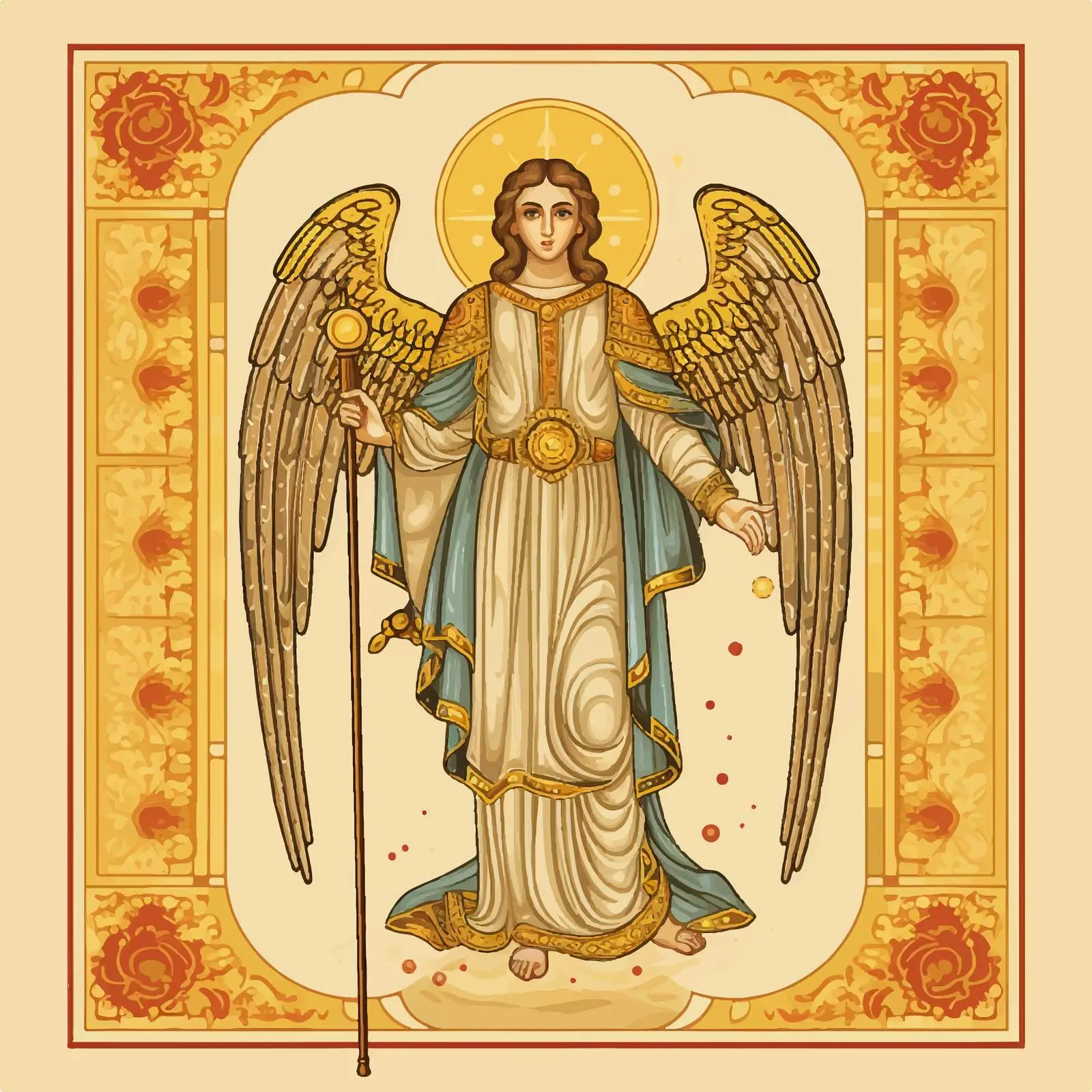 Traditional Orthodox Icon of Archangel Uriel — free download from Dotvec