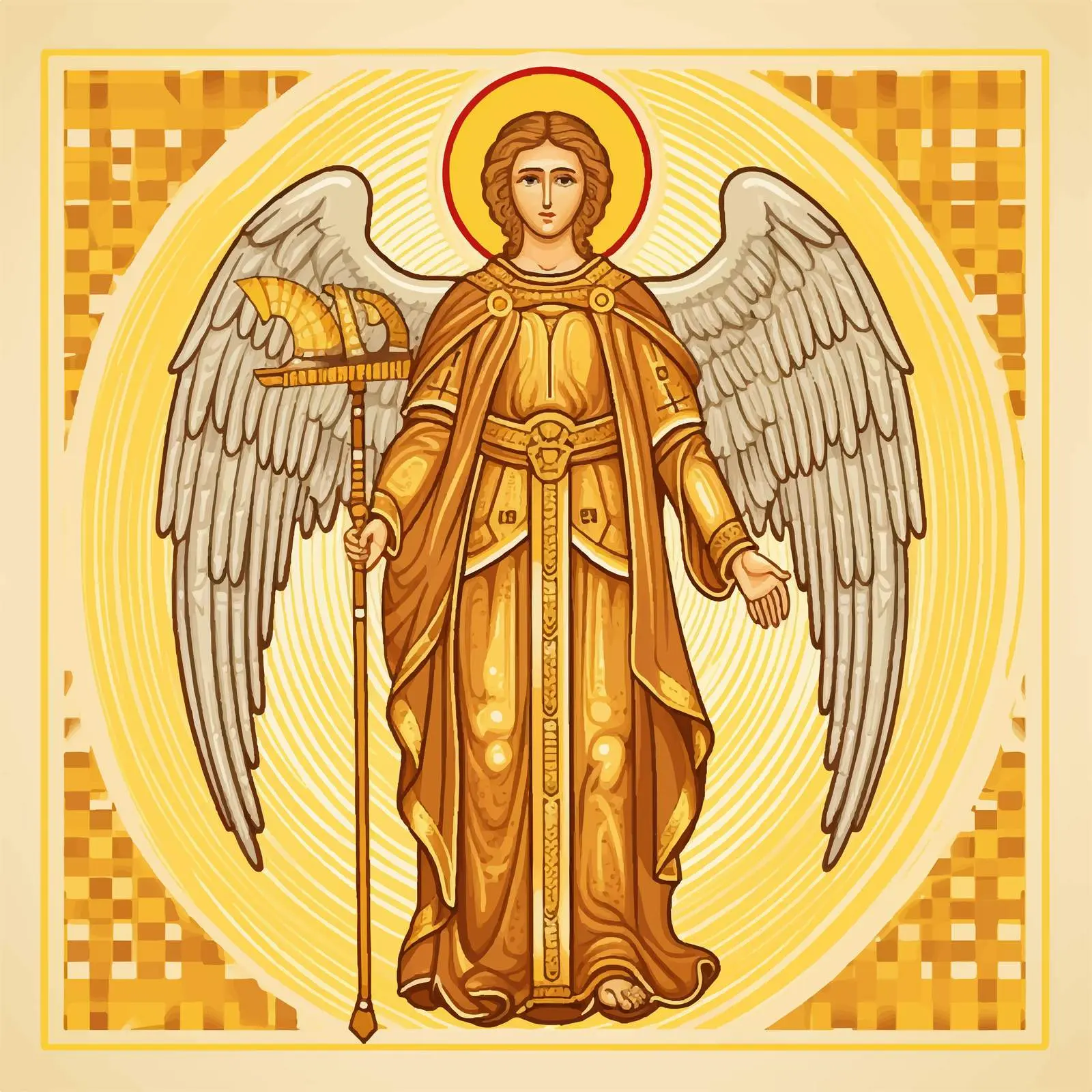 Traditional Orthodox Icon of Archangel Uriel – free divine messengers image from Dotvec