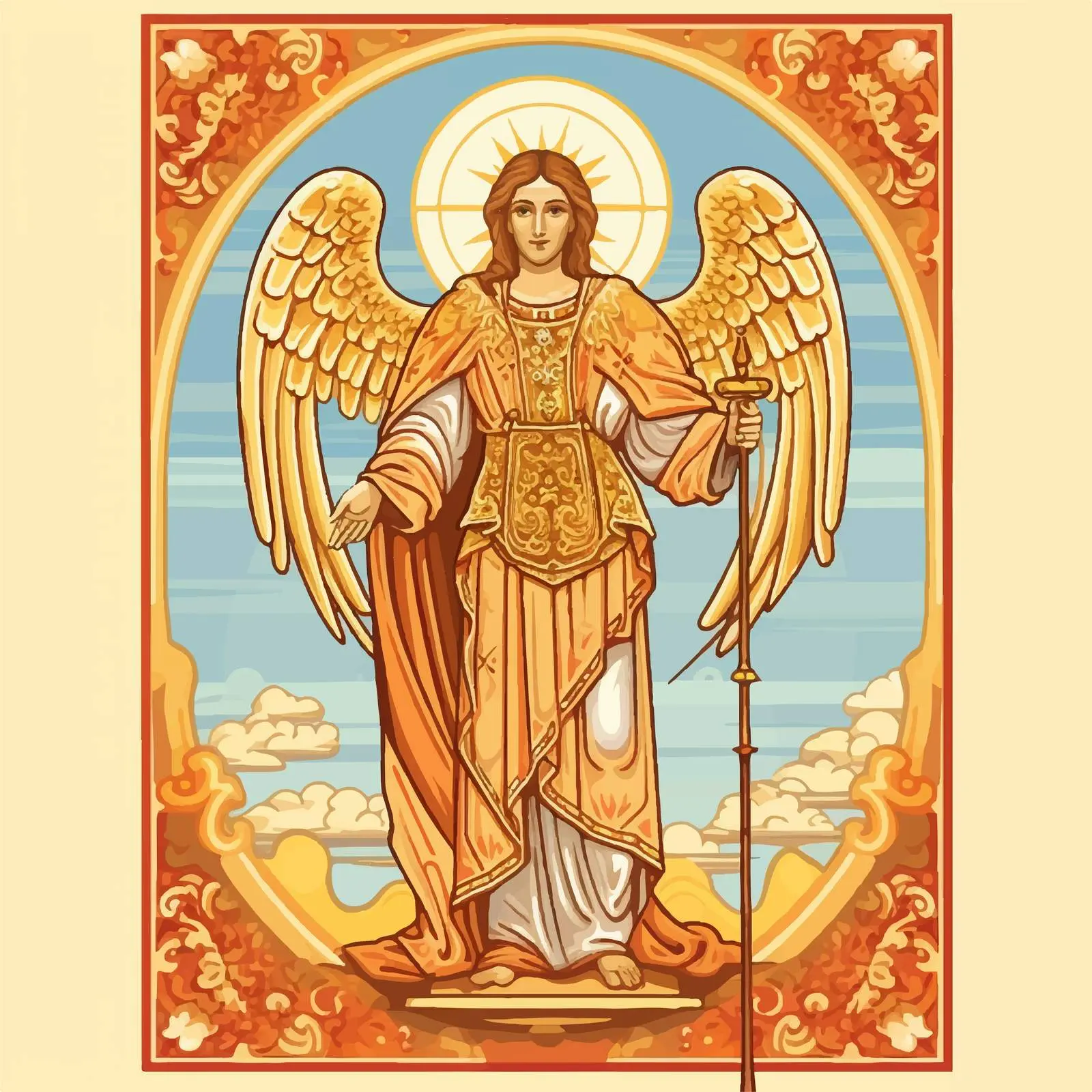 Orthodox Icon of Archangel Uriel — free download from Dotvec