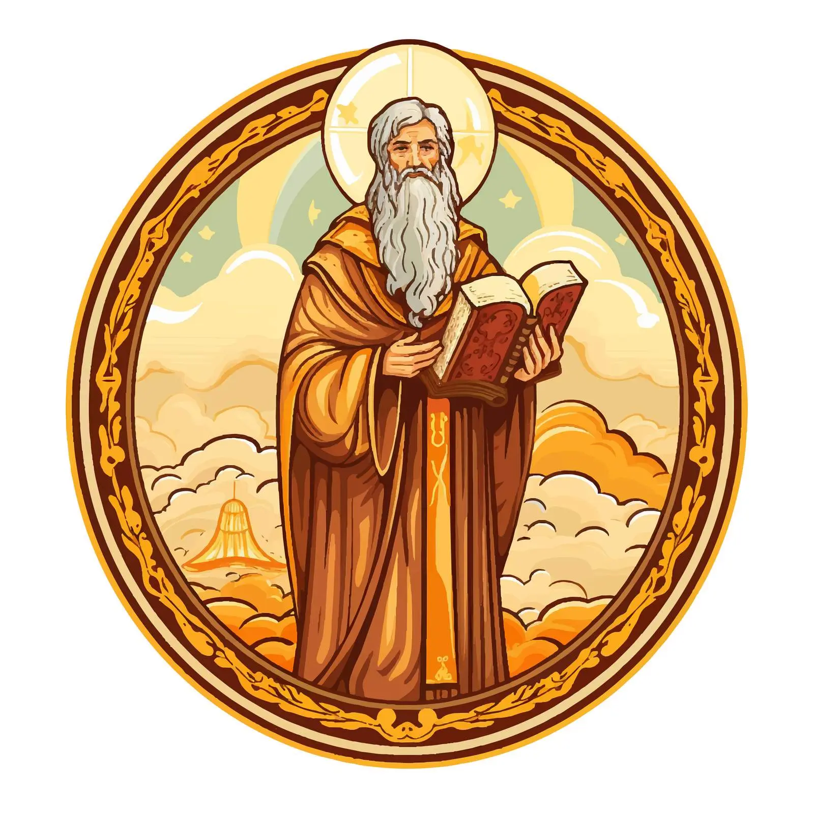 Holy Prophet Moses Orthodox Icon Accepting the Law – free meditative art image from Dotvec