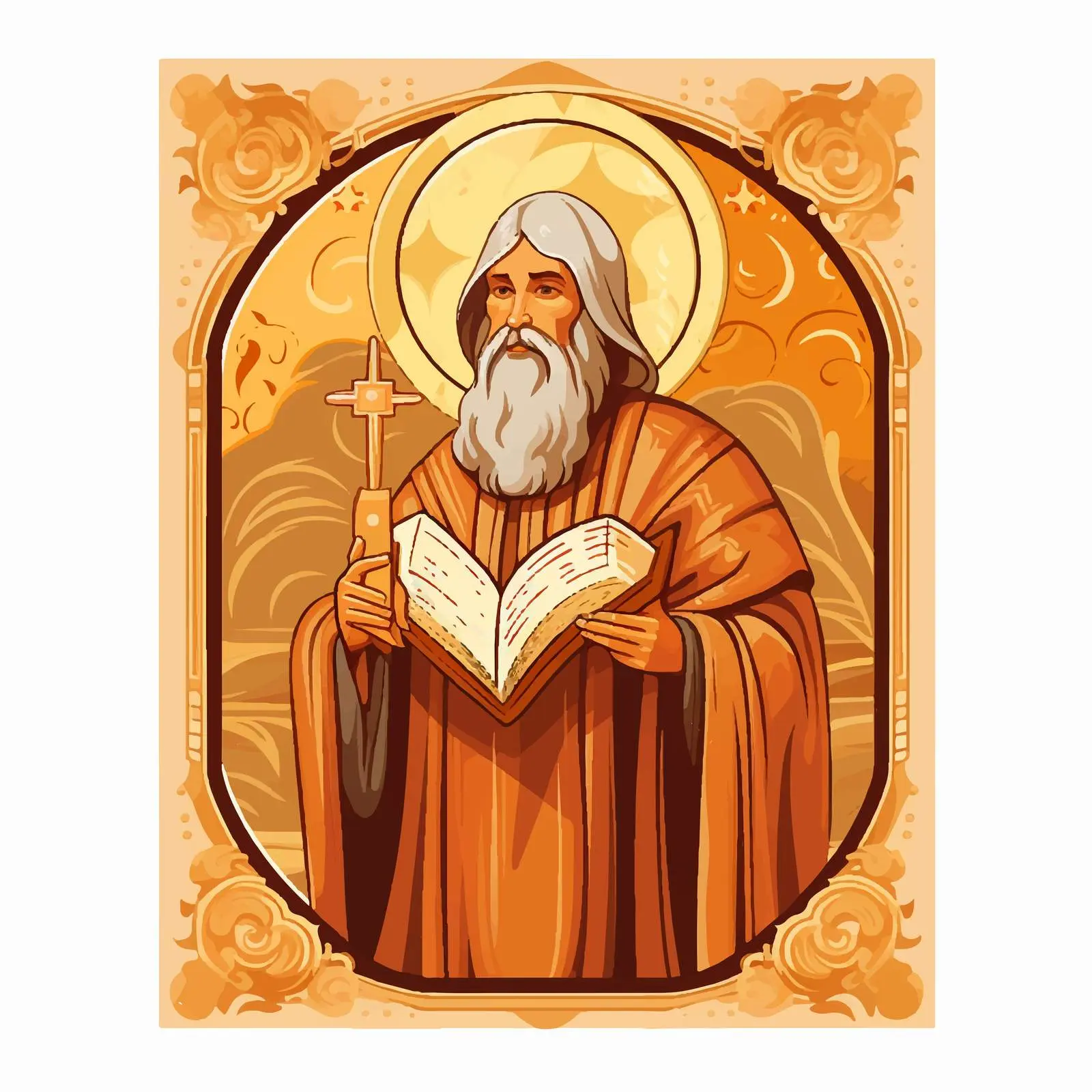 Orthodox Icon of Prophet Moses Receiving the Law – free tablets image from Dotvec
