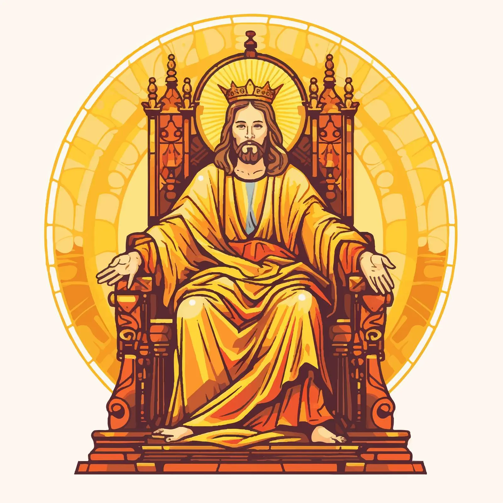 Traditional Orthodox Icon of Jesus the King Throne — free download from Dotvec