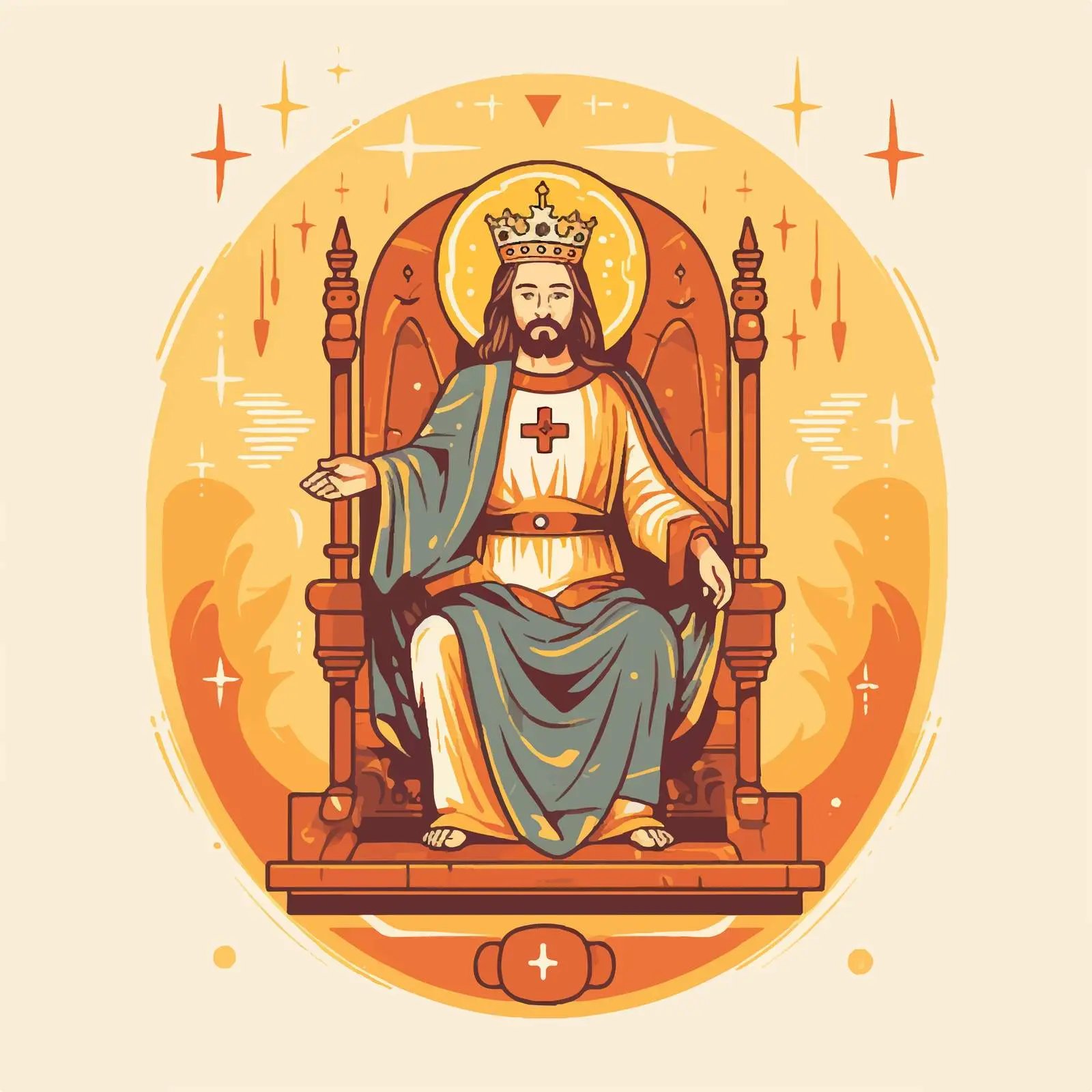 Jesus King Sitting on Throne Icon — free download from Dotvec