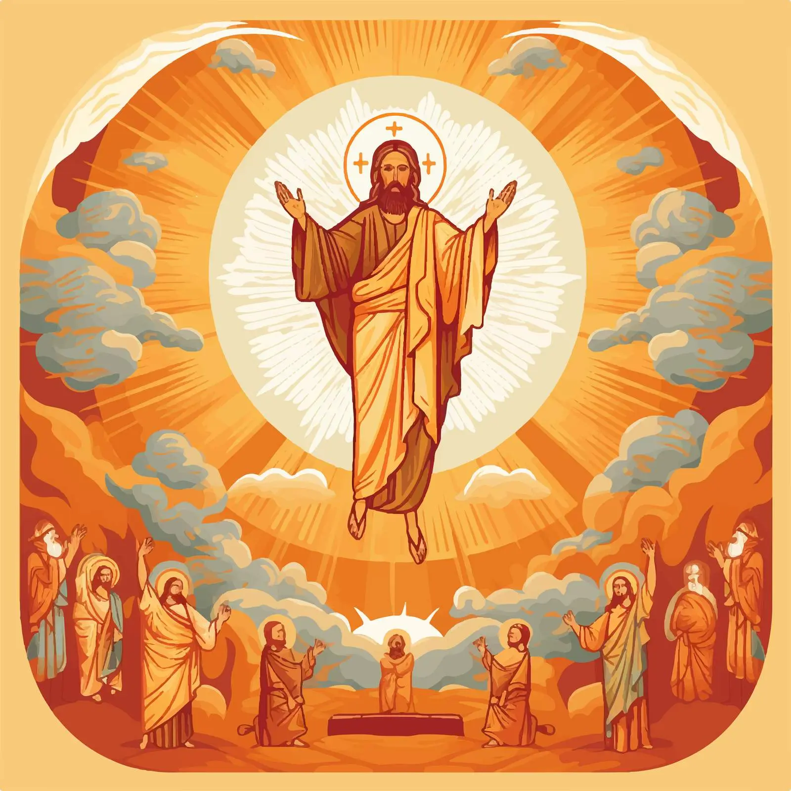 Traditional Orthodox Icon of Jesus Christ's Resurrection — free download from Dotvec
