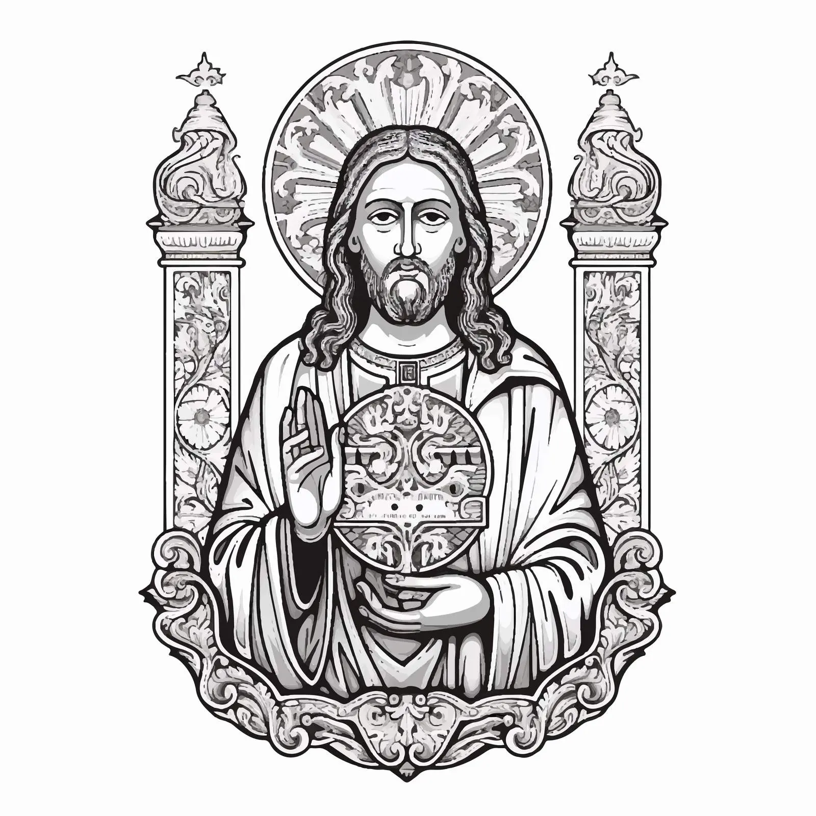 Traditional Orthodox Image of Jesus Christ — free download from Dotvec
