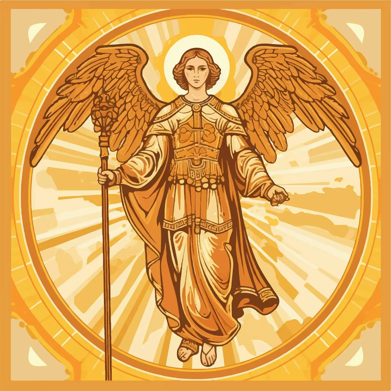 Antique Orthodox Archangel Christian Vector Art — free download from Dotvec