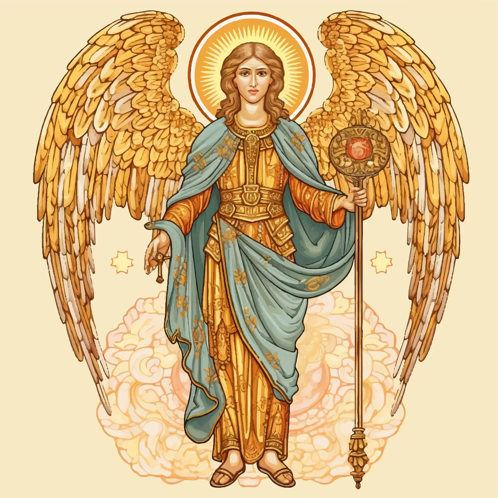 Antique Orthodox Archangel Artistic Vector — free download from Dotvec