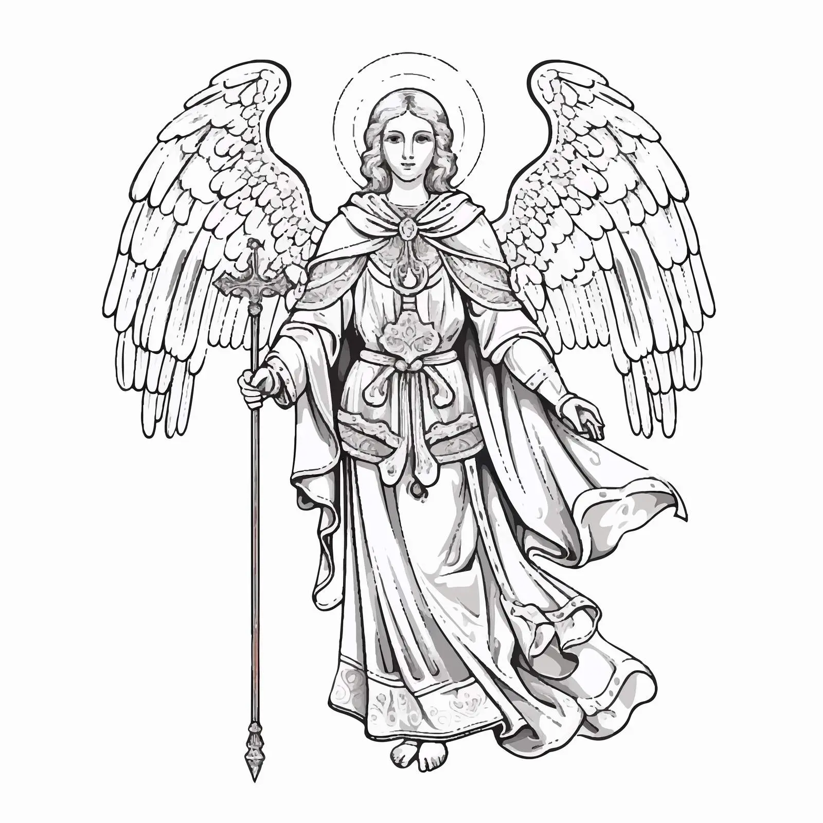 Antique Orthodox Archangel Image in Vectors — free download from Dotvec