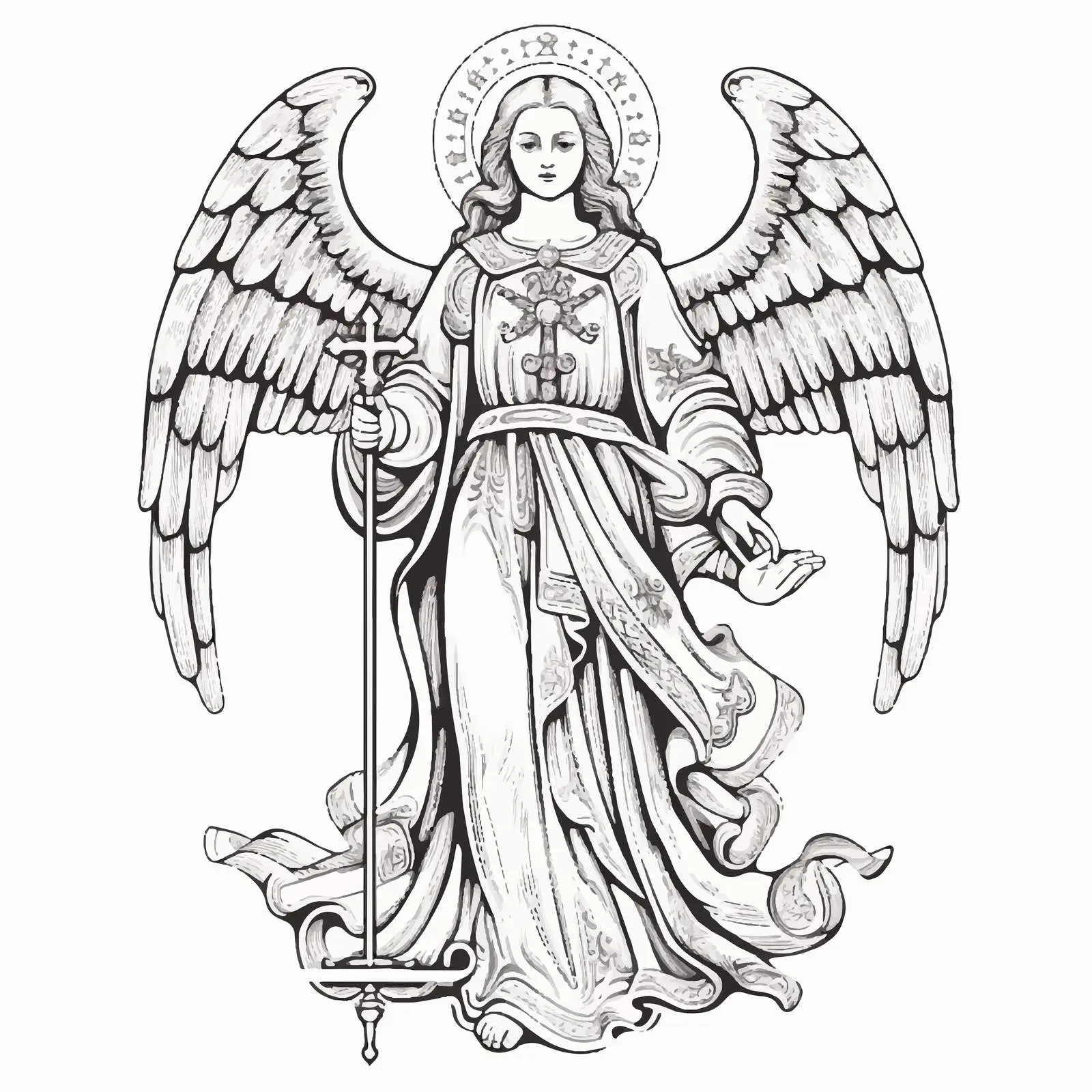 Orthodox Archangel Antique Christian Artwork — free download from Dotvec