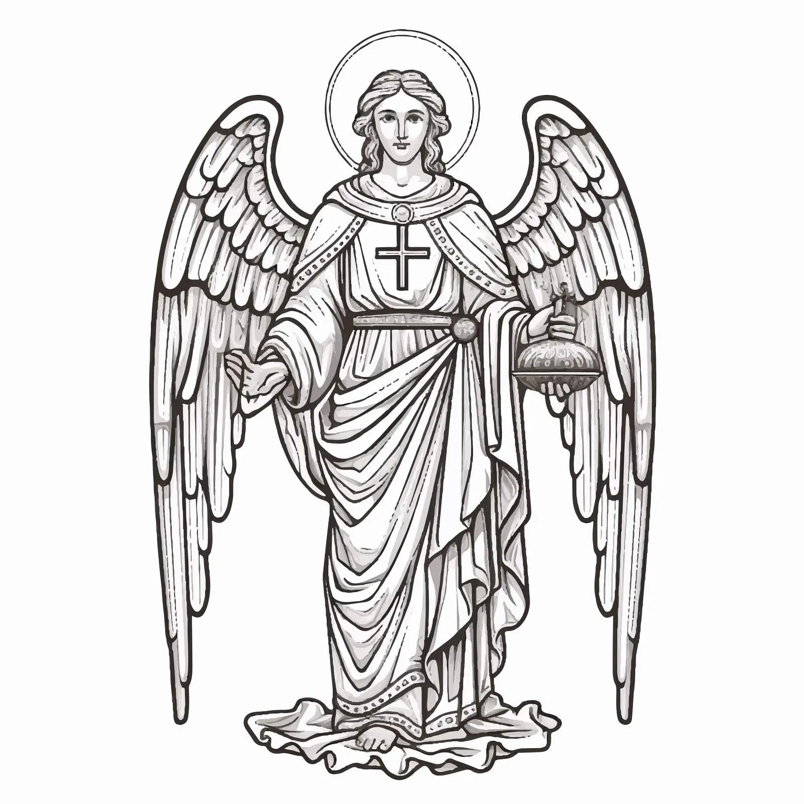 Archangel Uriel Traditional Orthodox Image – free divine messengers image from Dotvec