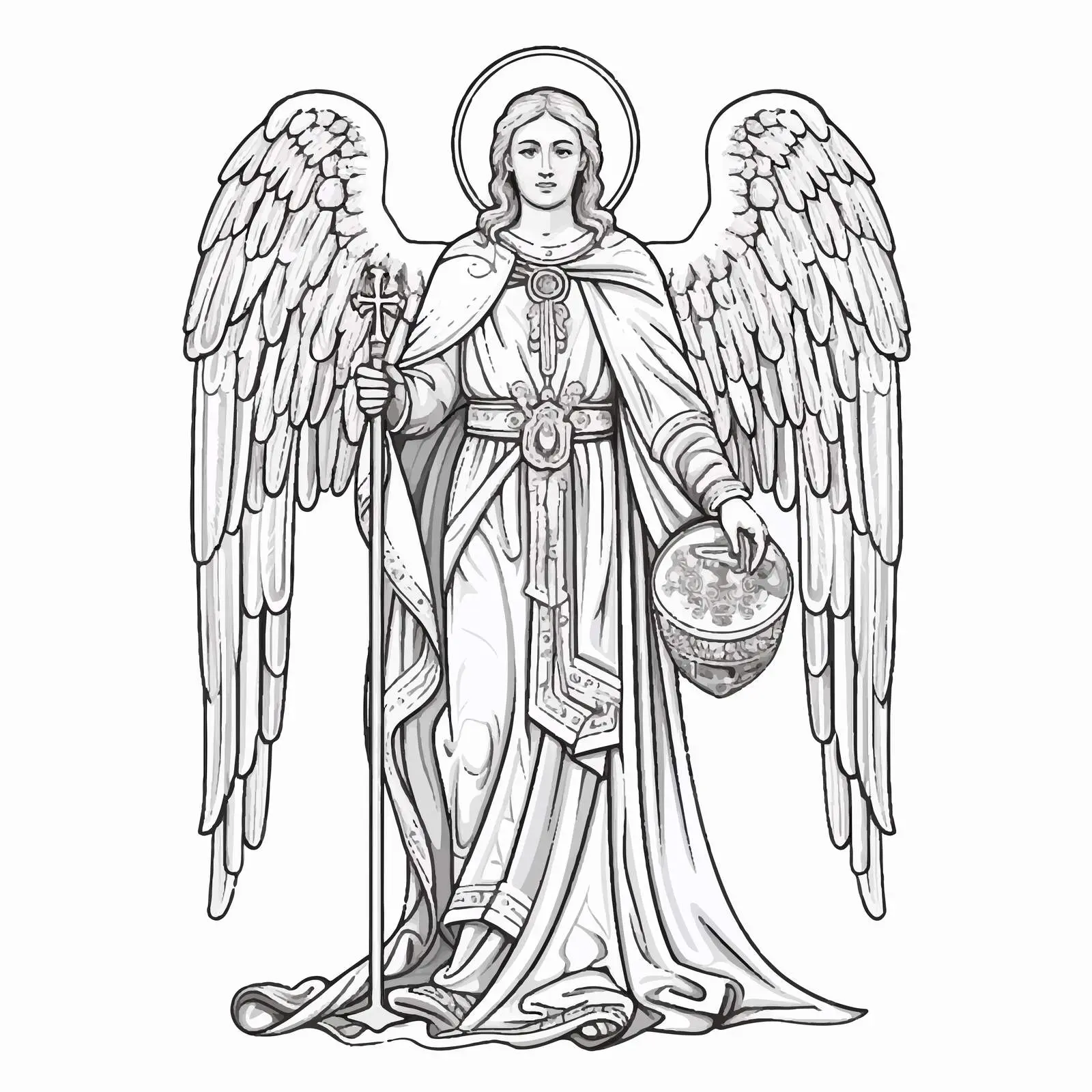 Archangel Uriel Traditional Orthodox Image Vector — free download from Dotvec