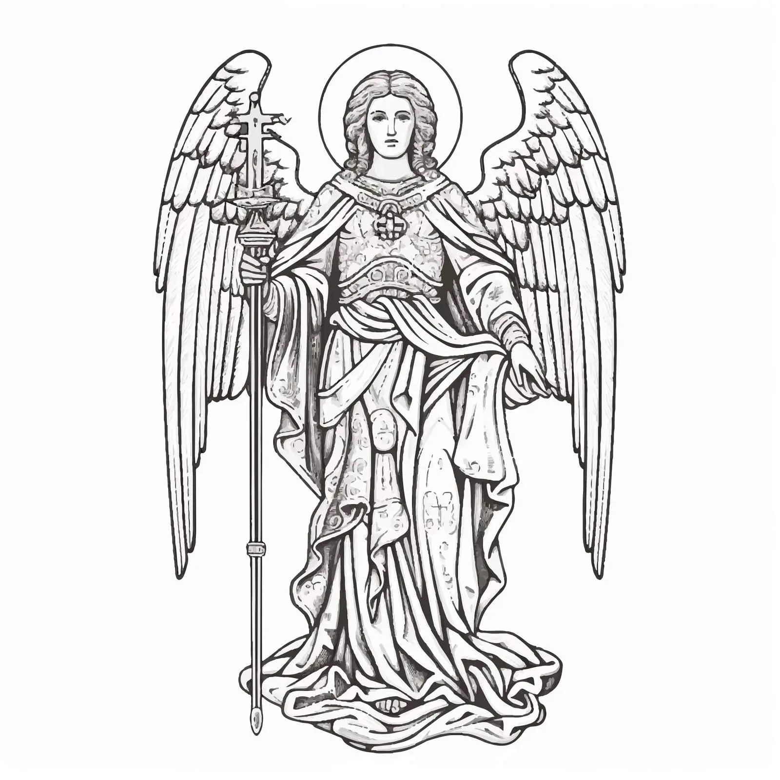 Traditional Orthodox Archangel Uriel Artwork — free download from Dotvec