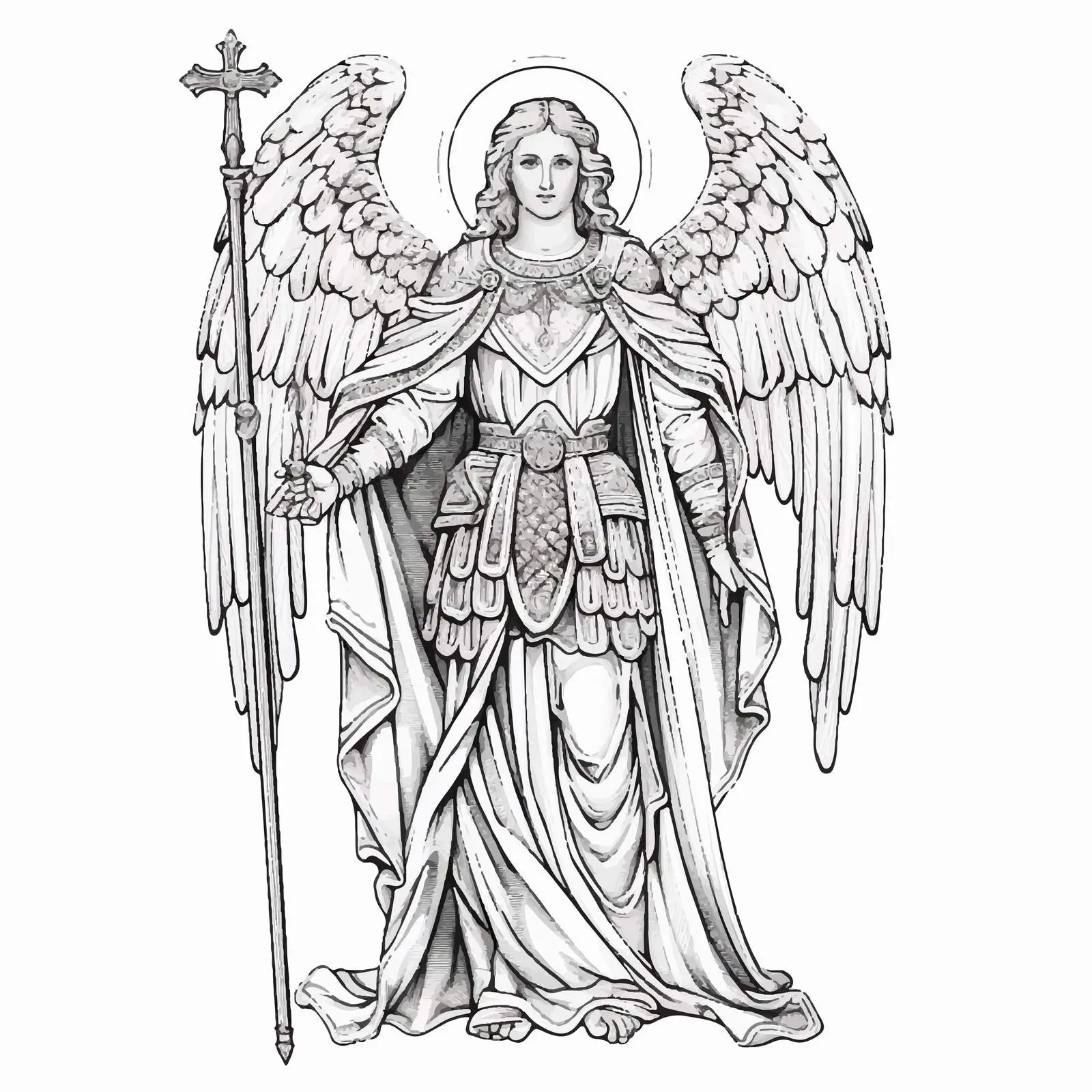 Archangel Uriel Traditional Orthodox Illustration — free download from Dotvec