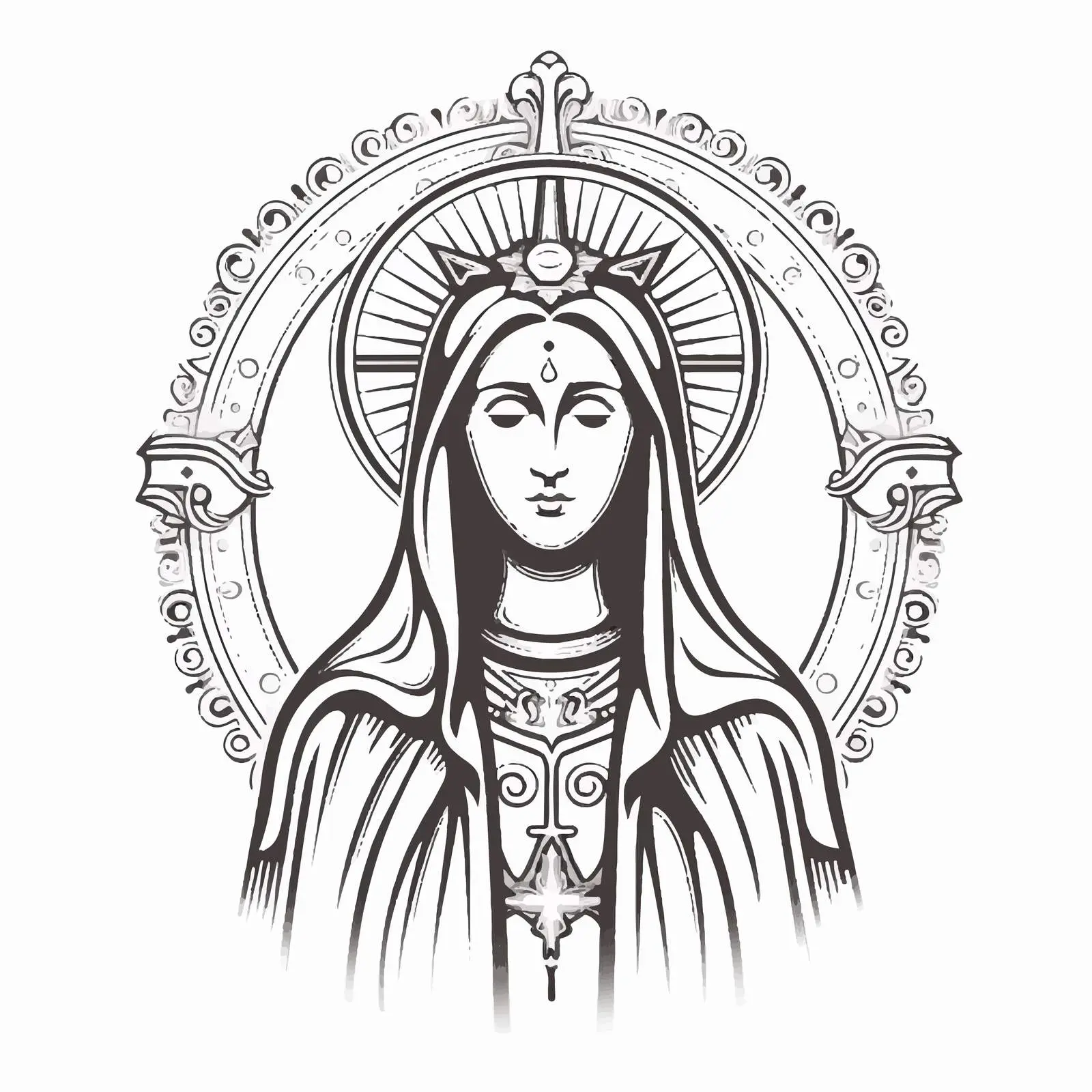 Traditional Orthodox Virgin Mary Vector Artwork — free download from Dotvec