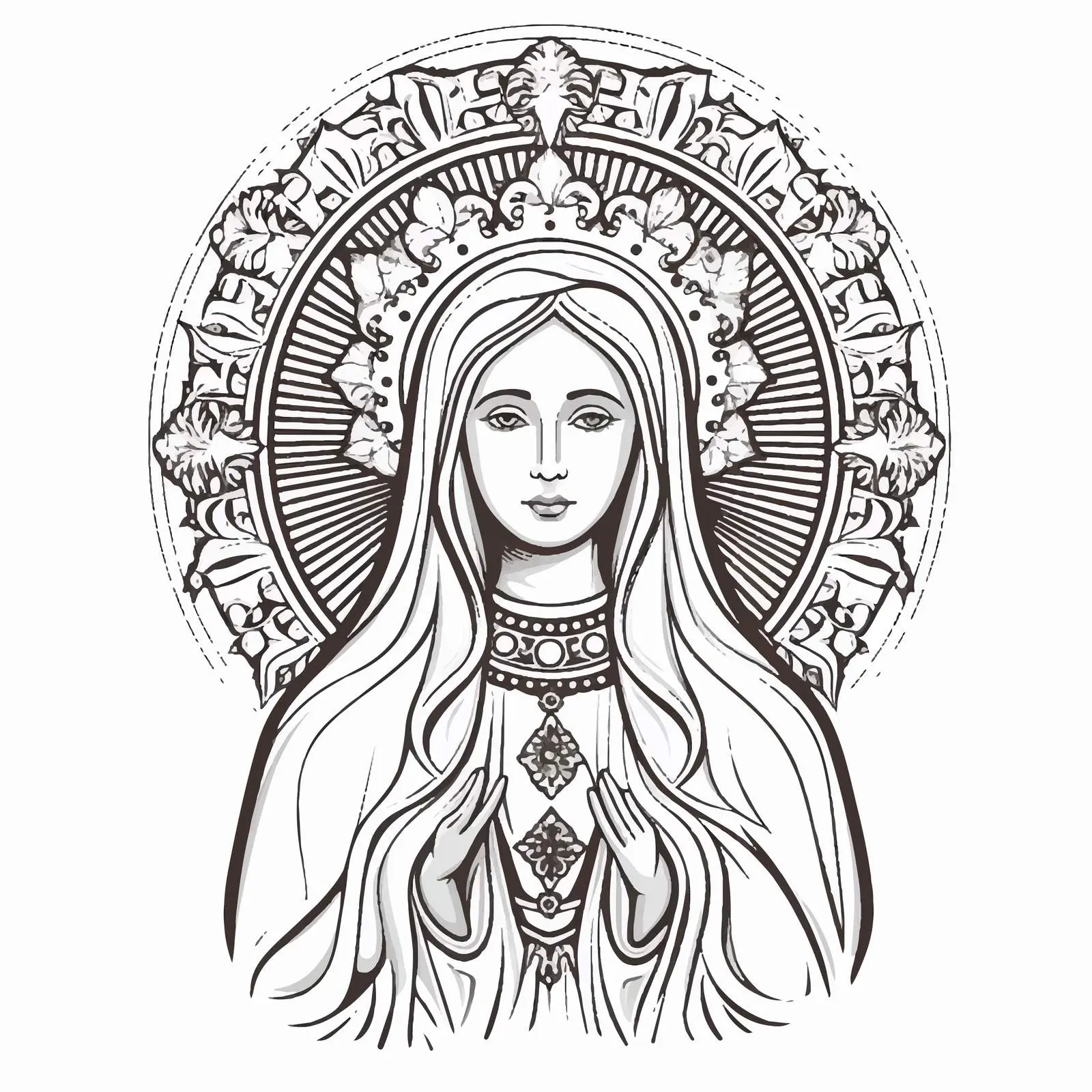 Traditional Orthodox Icon of Holy Virgin Mary — free download from Dotvec