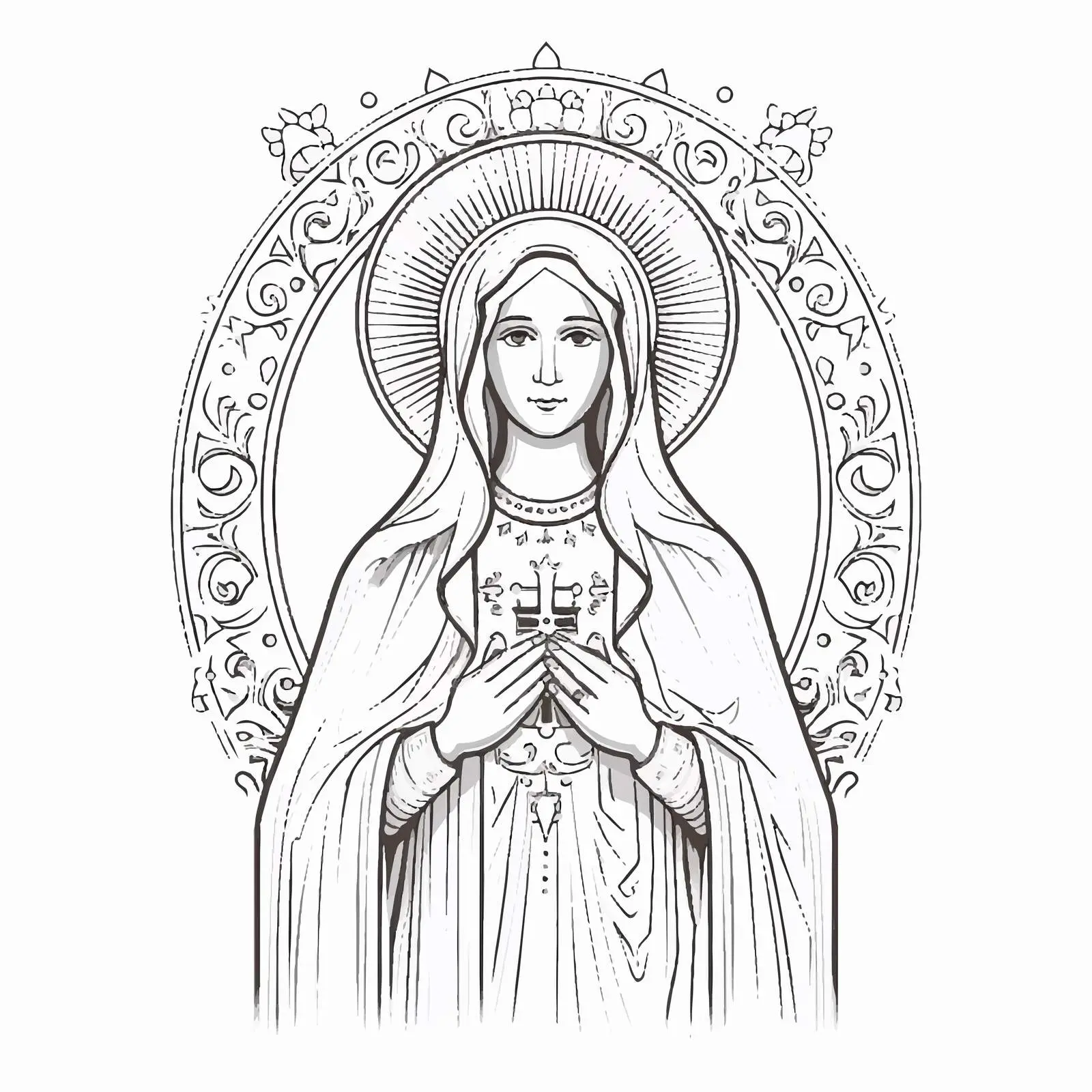 Traditional Orthodox Image of Holy Virgin Mary – free meditative art image from Dotvec