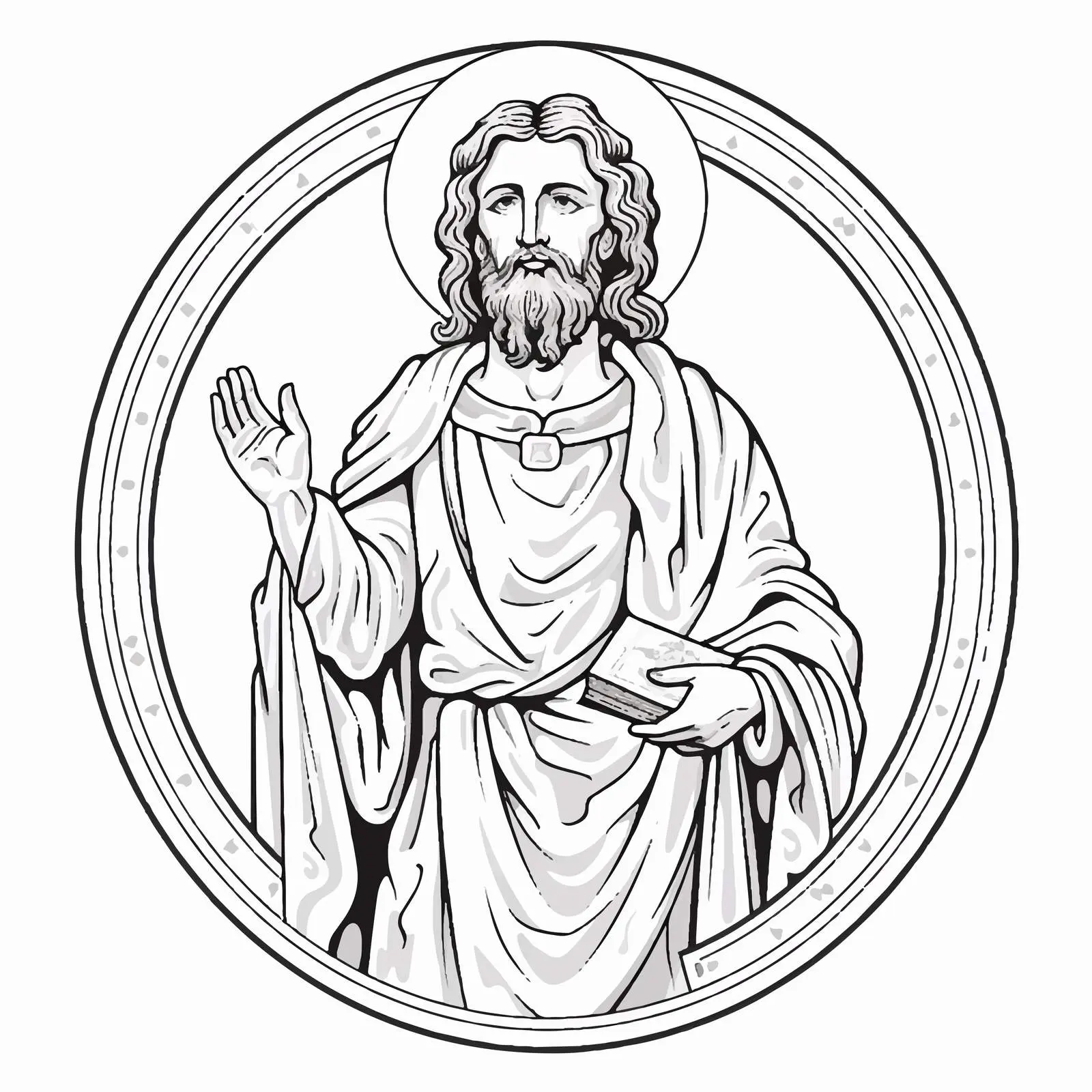 Traditional Orthodox Image of John the Baptist – free artistic icon image from Dotvec