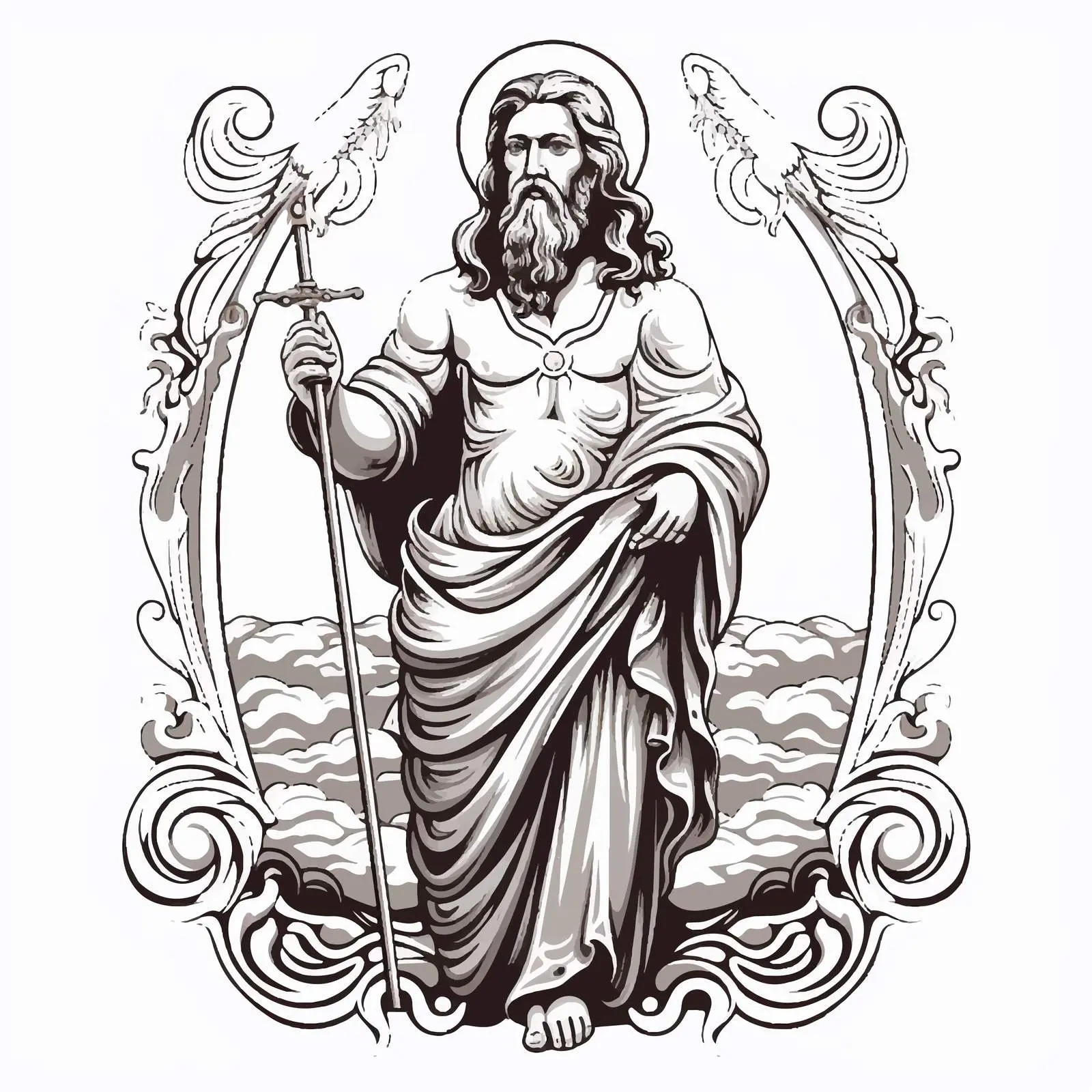 Traditional Orthodox Image of John the Baptist – free meditative art image from Dotvec