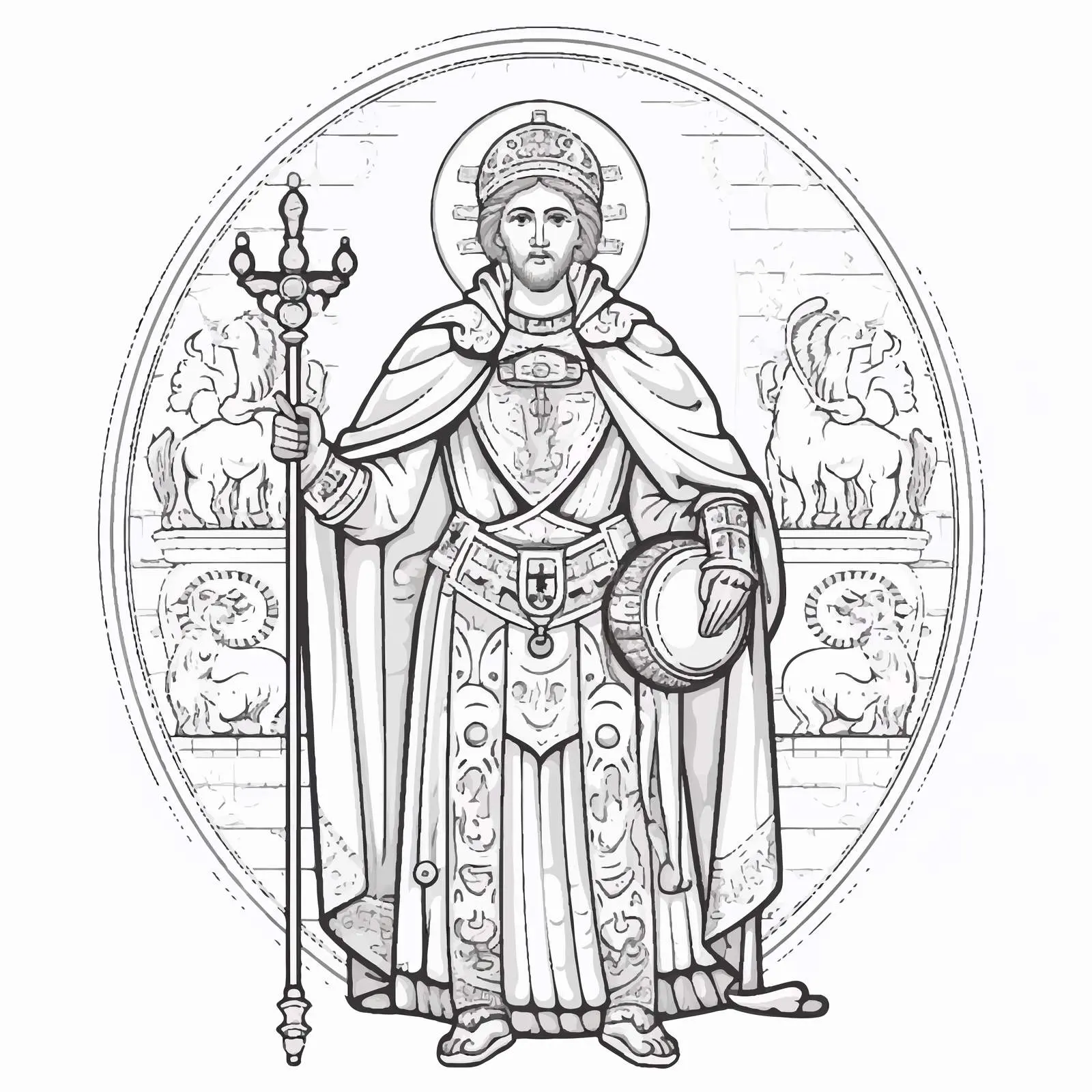 Saint Demetrius of Thessaloniki Orthodox Vector Graphic — free download from Dotvec