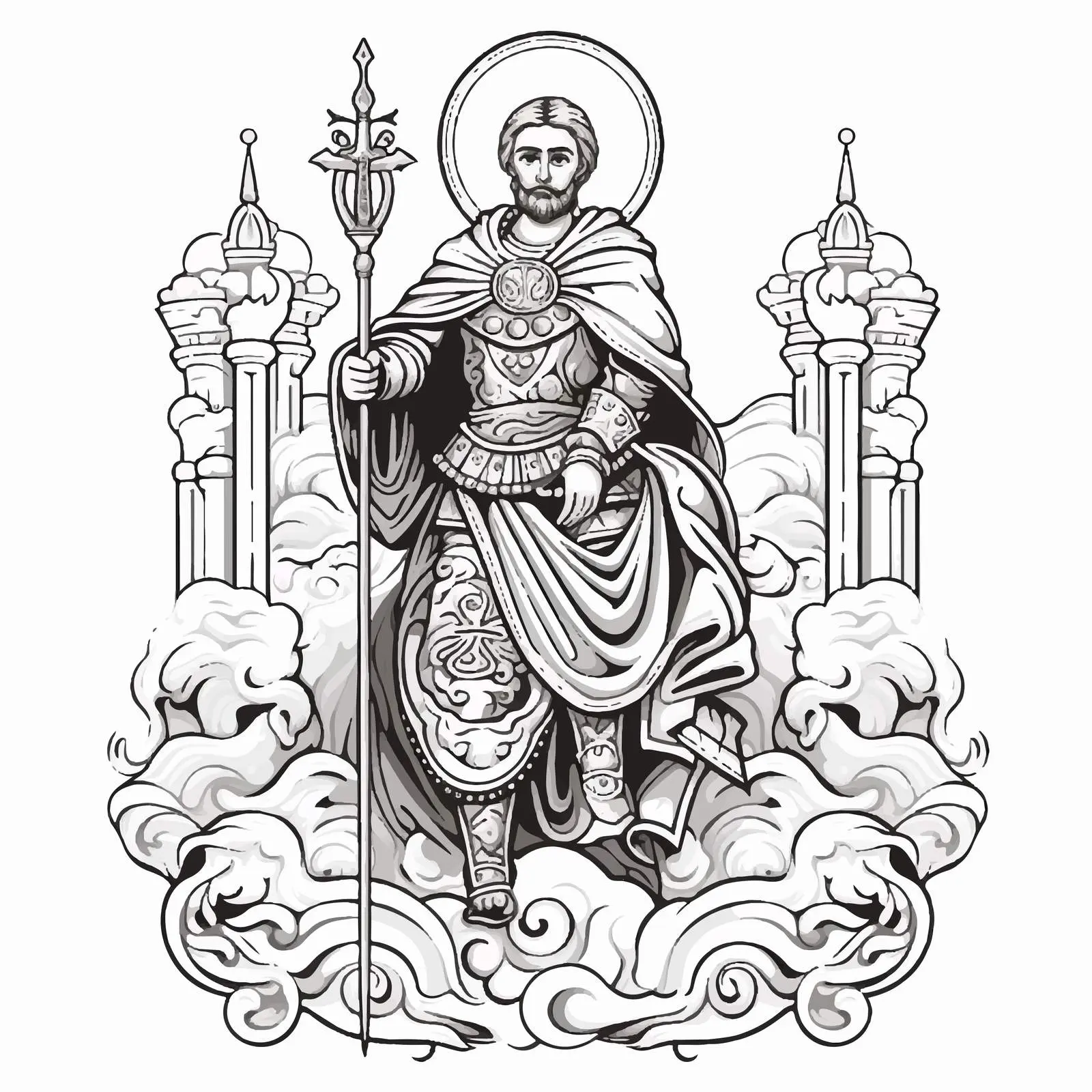 Traditional Orthodox Saint Demetrius of Thessaloniki Vector — free download from Dotvec