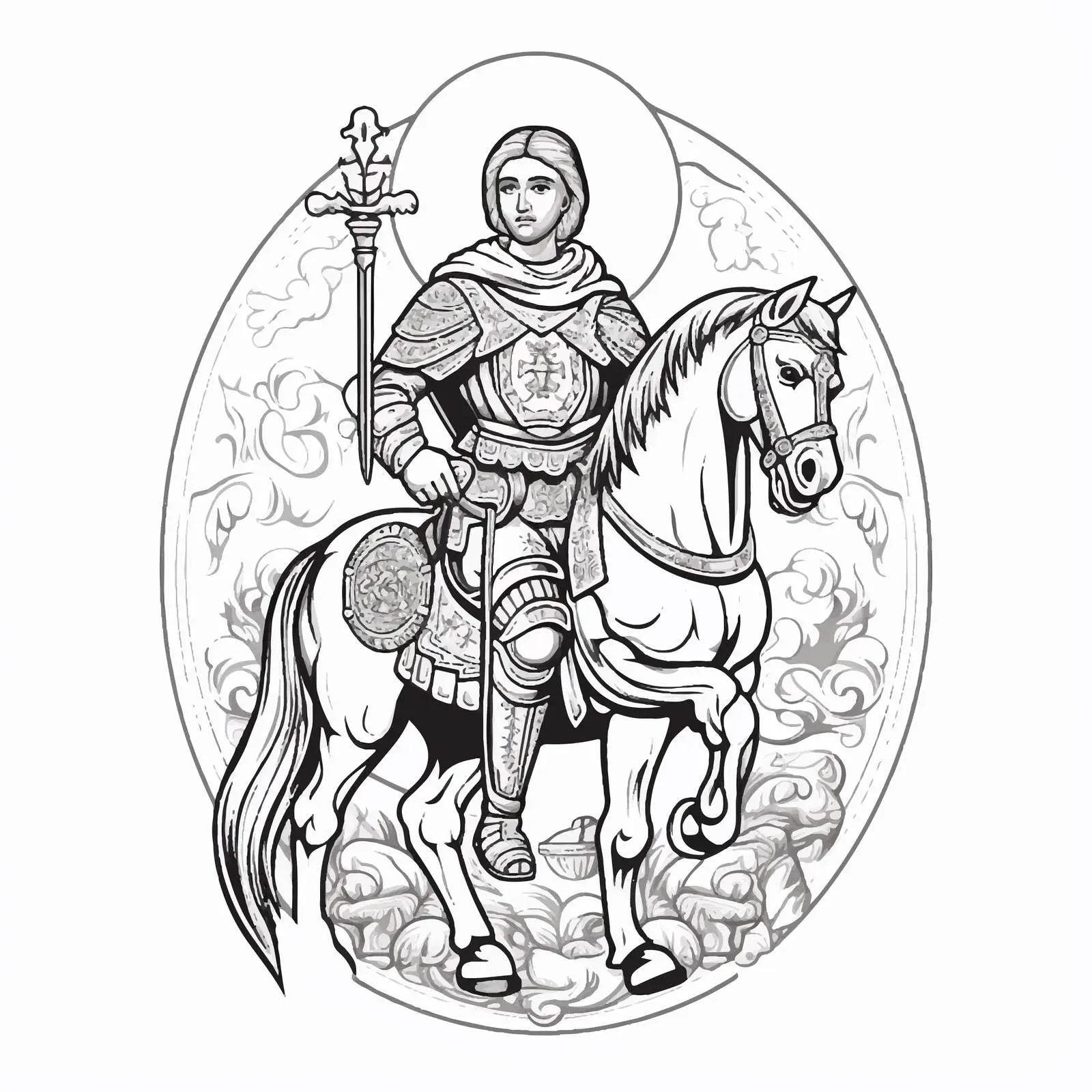 Saint Demetrius of Thessaloniki Traditional Orthodox Image — free download from Dotvec