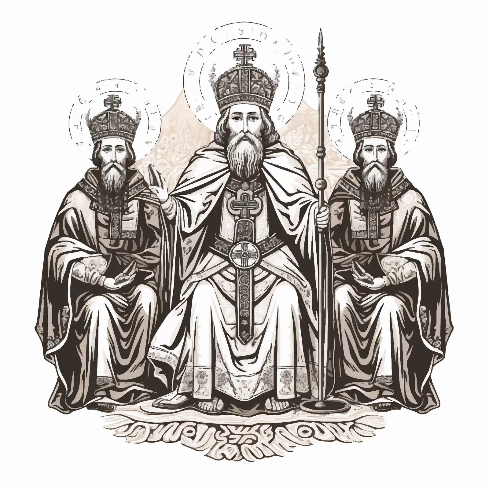 Traditional Orthodox Image of the Holy Trinity — free download from Dotvec