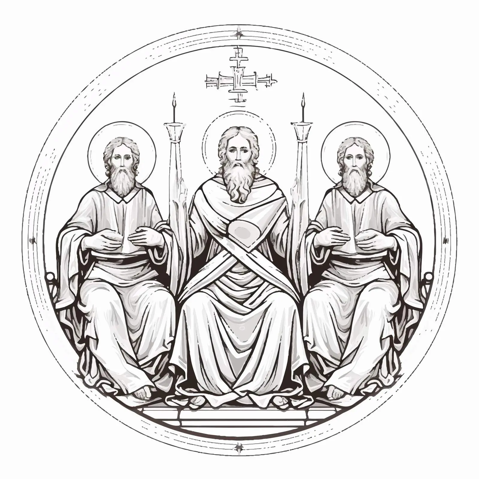 Traditional Orthodox Holy Trinity Image Vector — free download from Dotvec