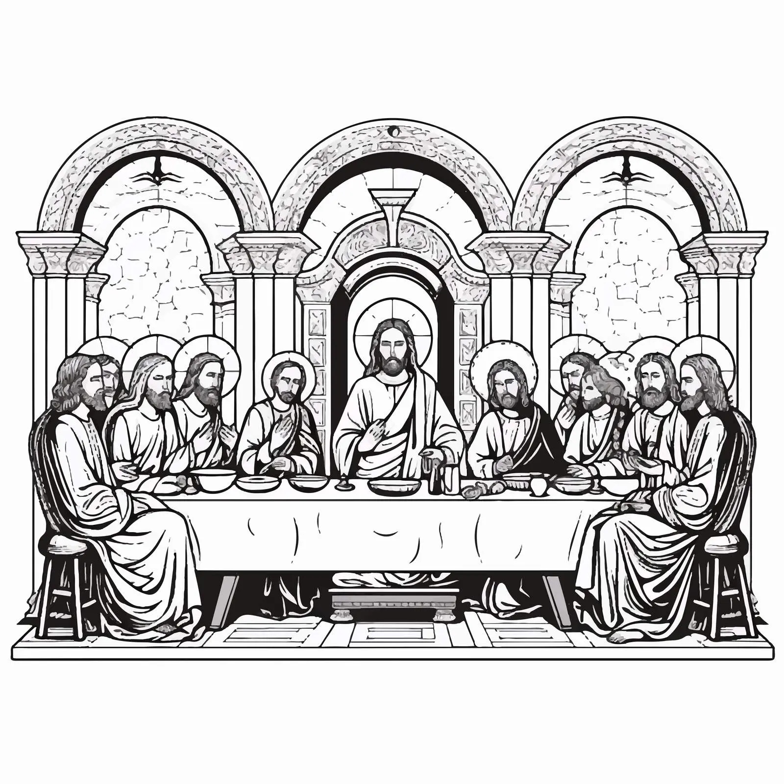 Traditional Orthodox Last Supper Artwork — free download from Dotvec