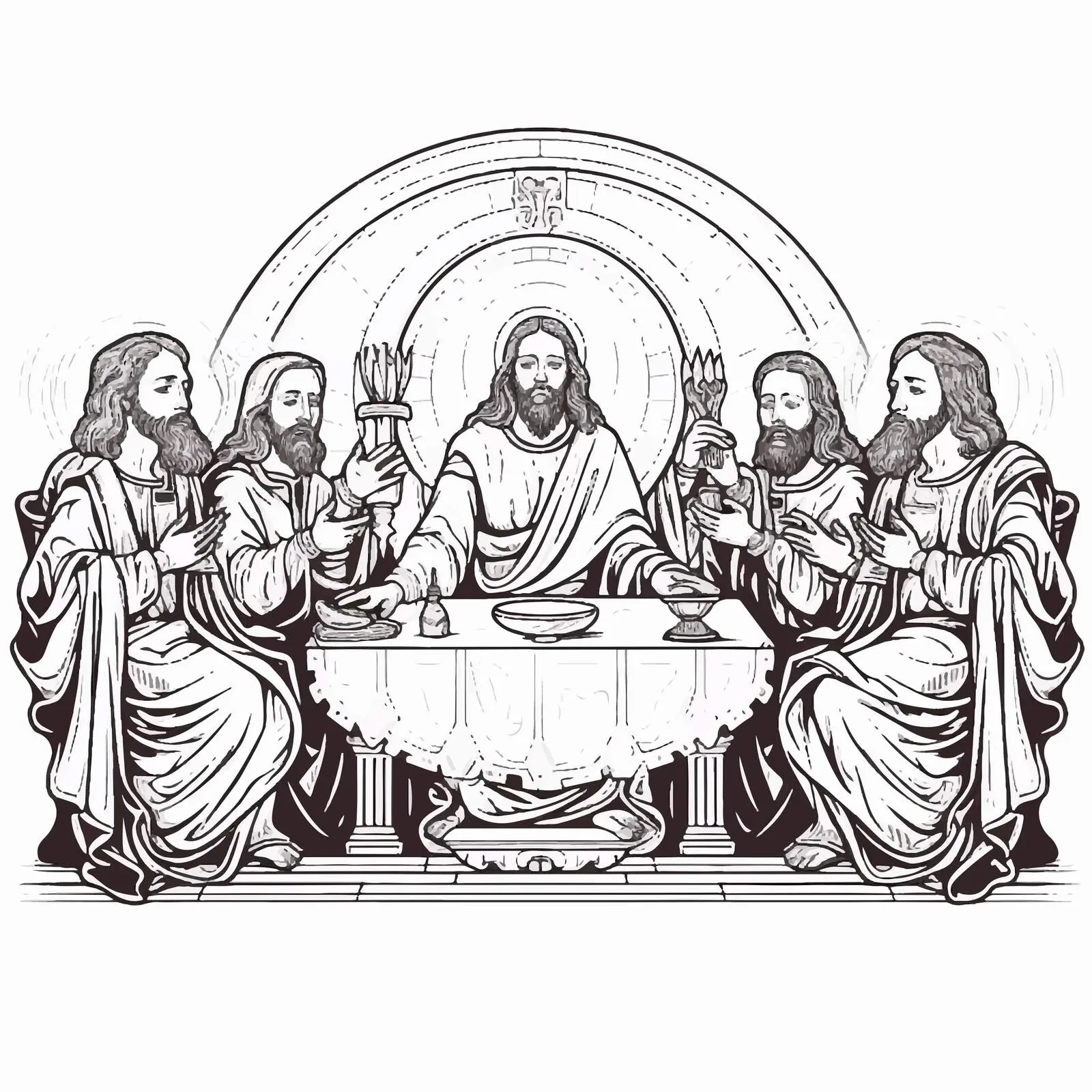 Traditional Orthodox Last Supper Artwork — free download from Dotvec