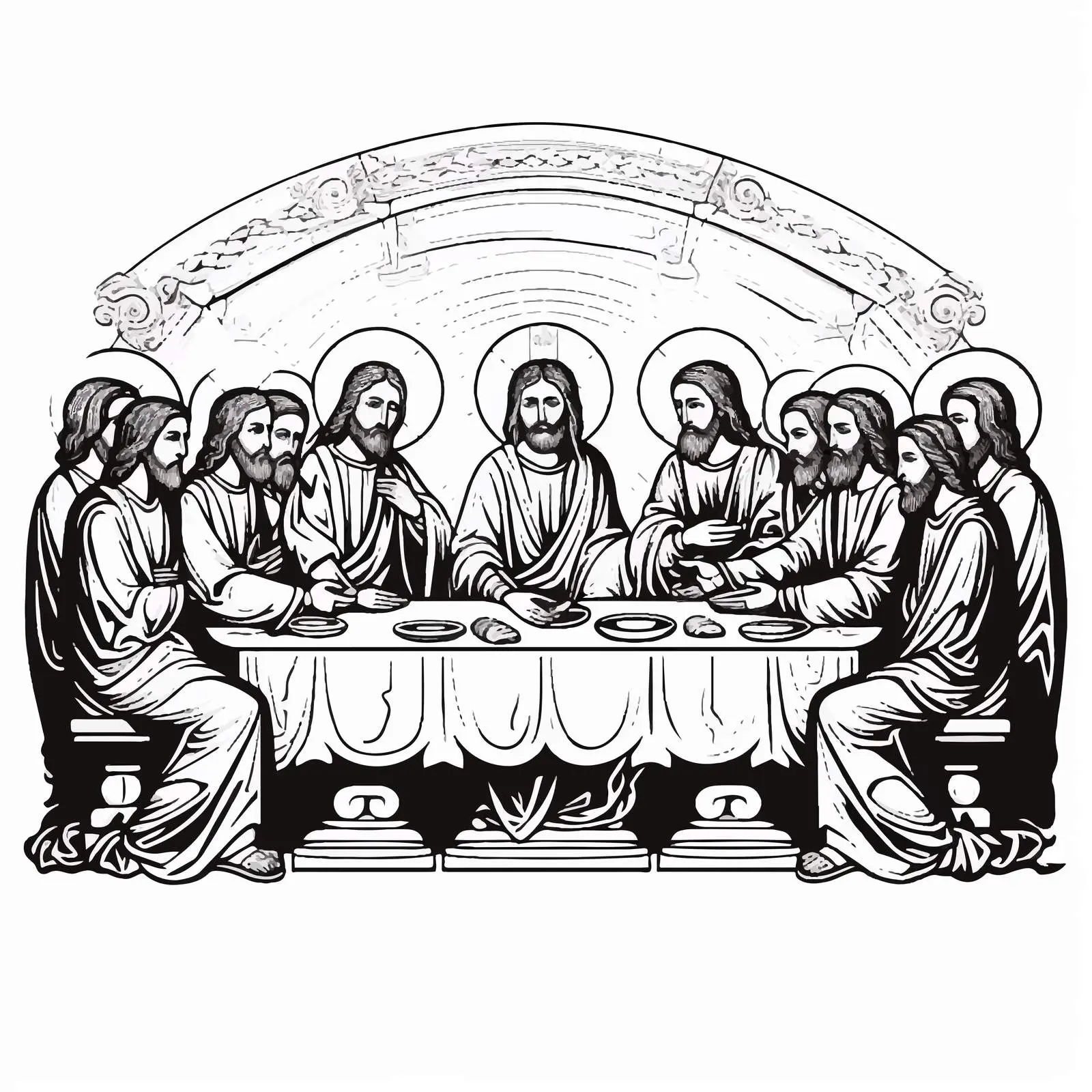Traditional Orthodox Last Supper Art — free download from Dotvec