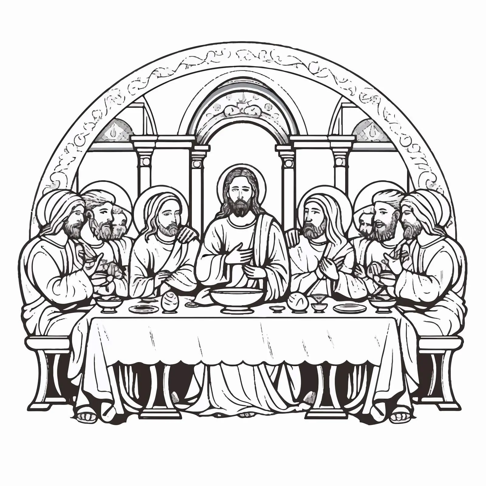 Traditional Orthodox Last Supper Religious Artwork – free protest image from Dotvec