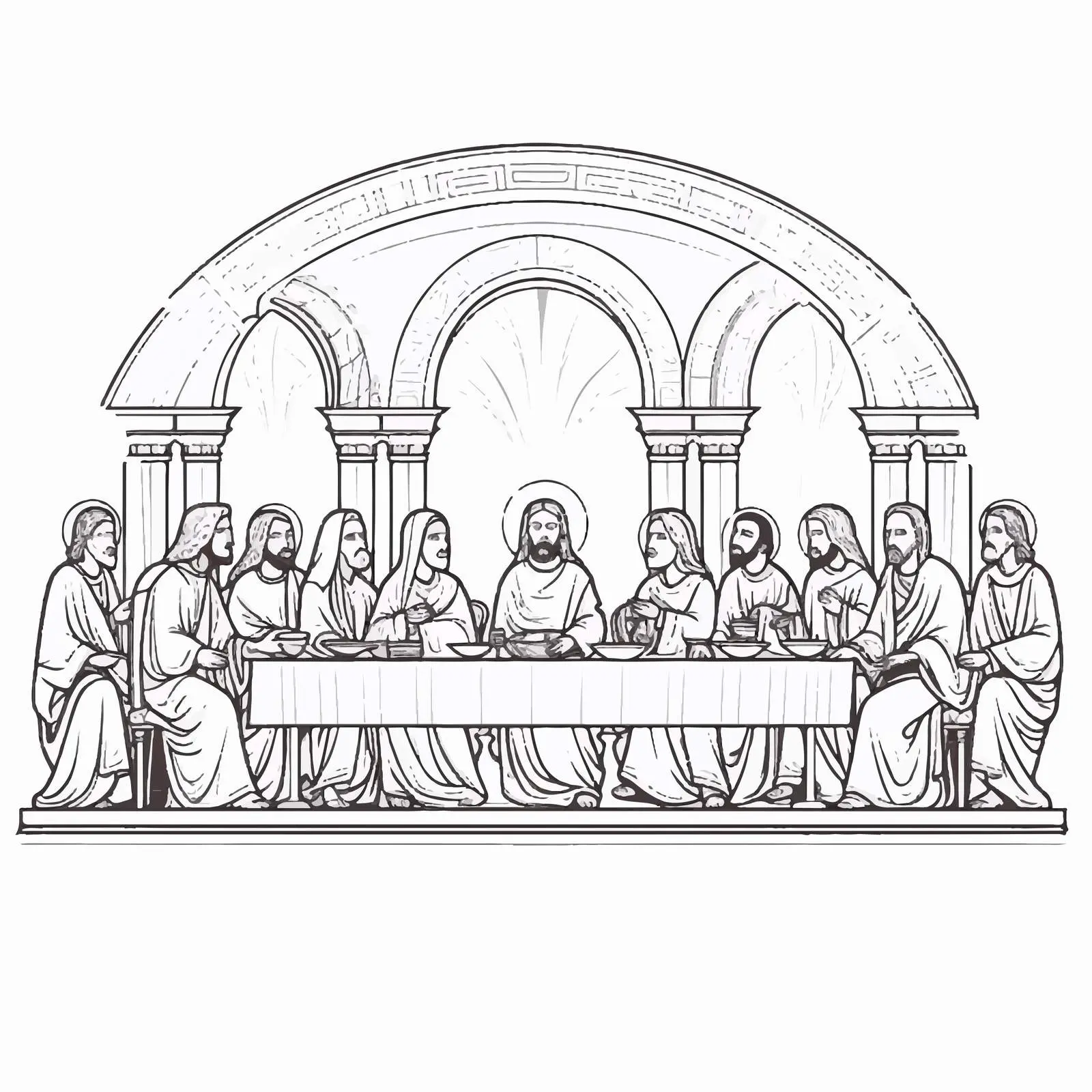 Traditional Orthodox Last Supper Image — free download from Dotvec