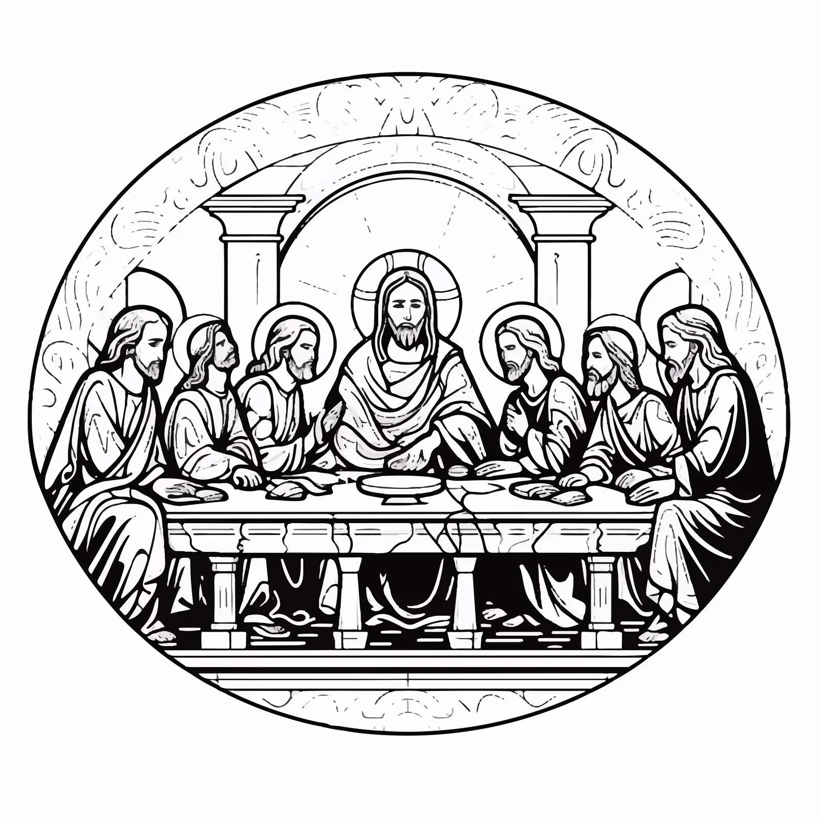 Orthodox Last Supper Christian Artwork Vector — free download from Dotvec