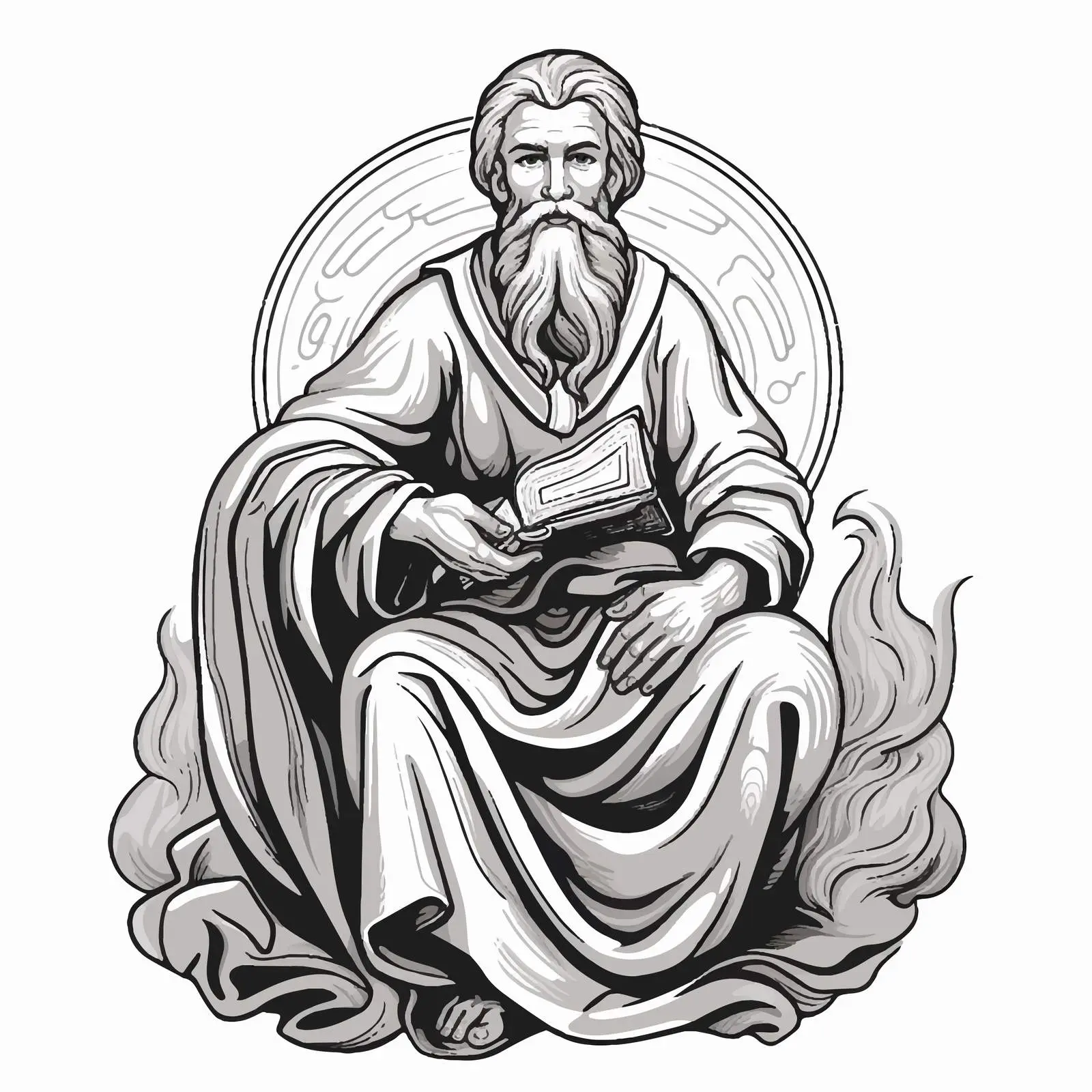 Orthodox Image of Prophet Elijah for Christians – free stylized portrait image from Dotvec