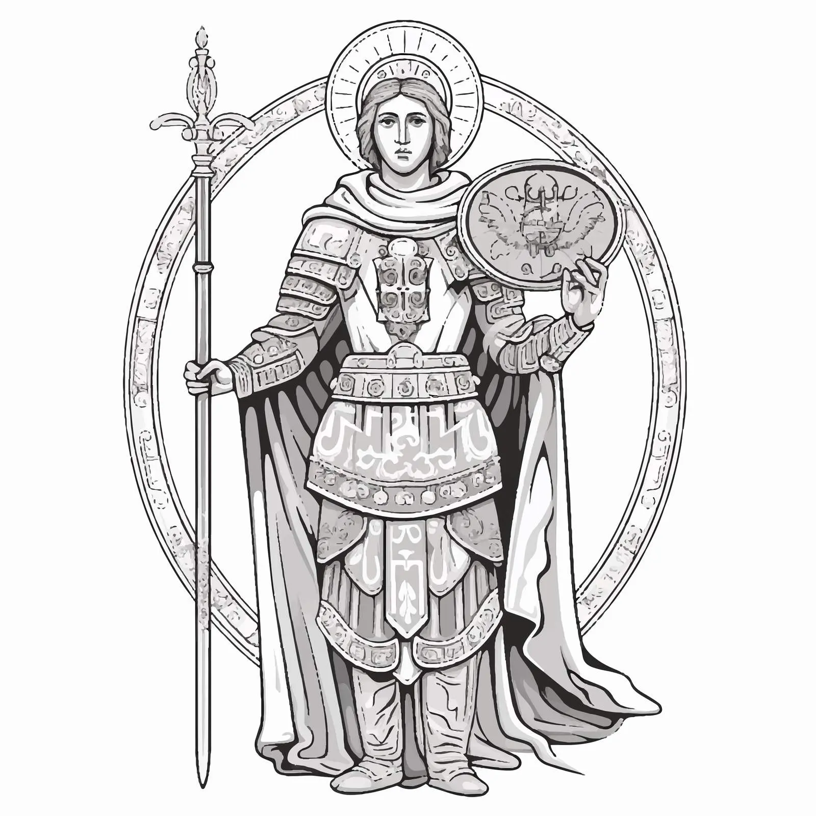 Saint Demetrius of Salonica Orthodox Icon — free download from Dotvec