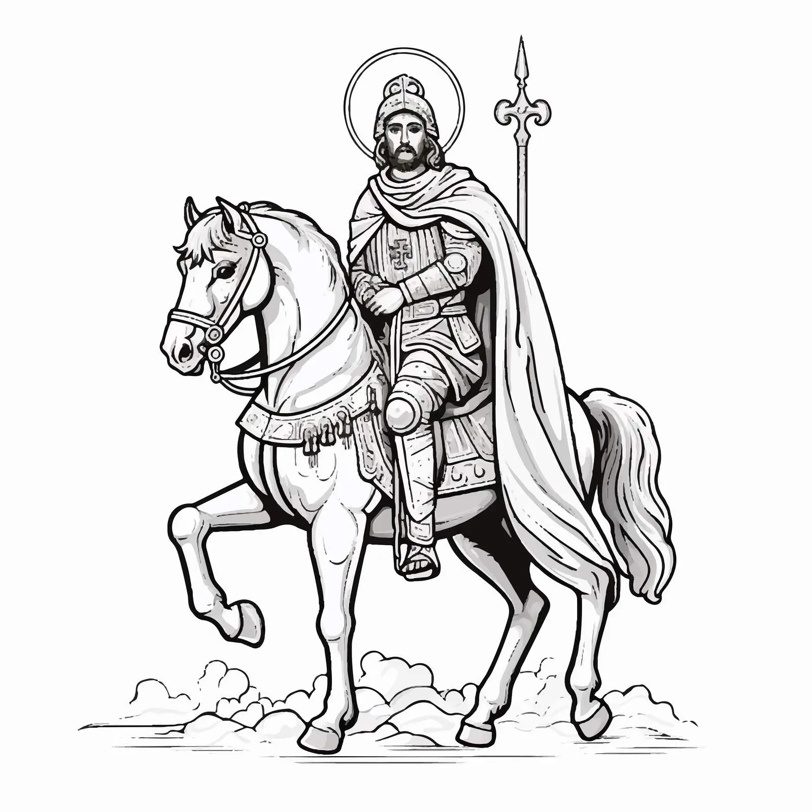 Saint Demetrius of Salonica Traditional Orthodox Image — free download from Dotvec