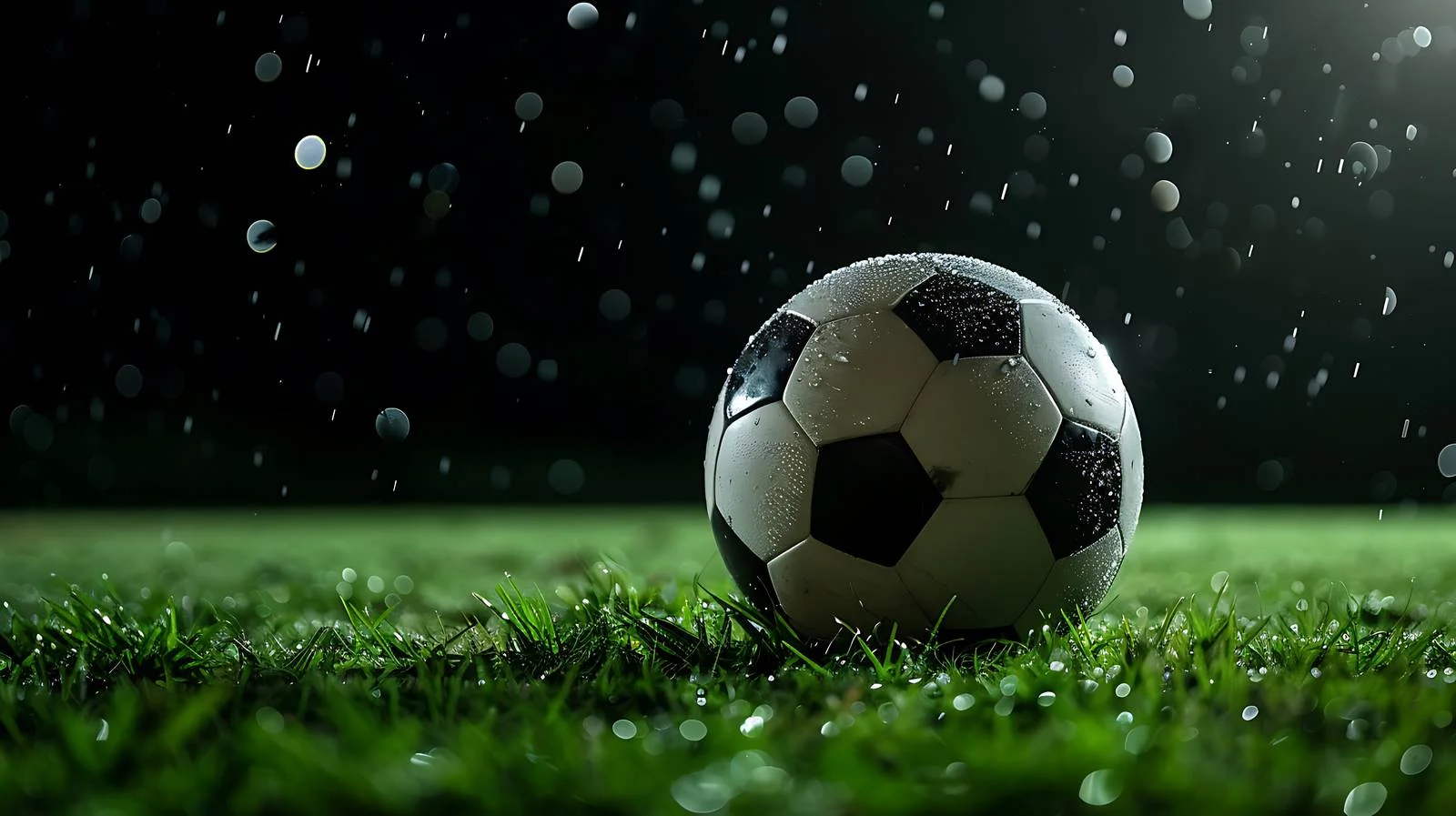 Illuminated soccer ball on grass field at night — free download from Dotvec