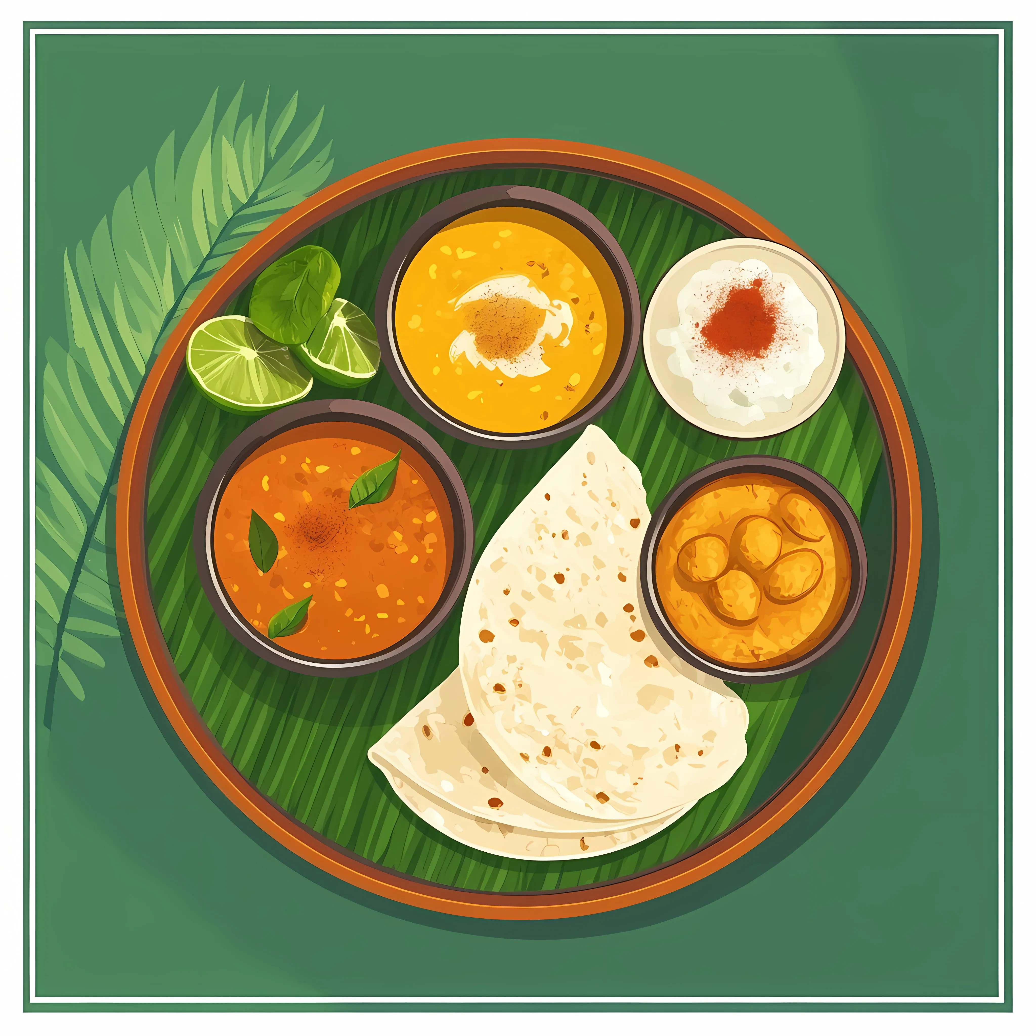 Traditional South Indian Food Vector Illustration — free download from Dotvec