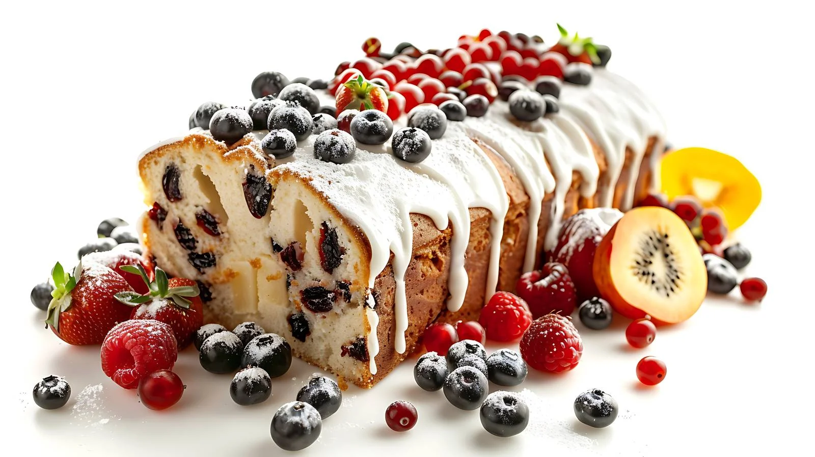 Delicious Fruit Loaf with Sweet Glaze — free download from Dotvec
