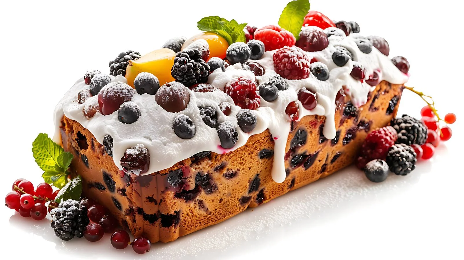 Delicious Fruit Loaf with Confectioners Sugar — free download from Dotvec