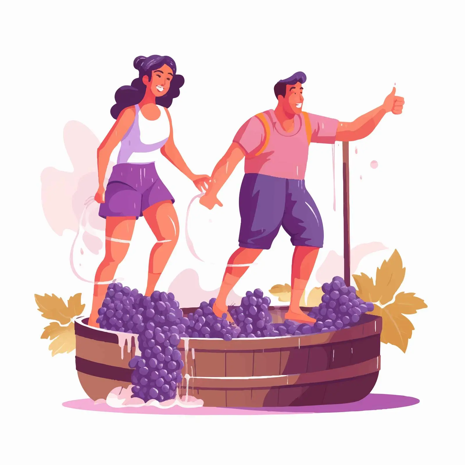 Traditional Grape Treading in Winemaking Process – free fermentation image from Dotvec