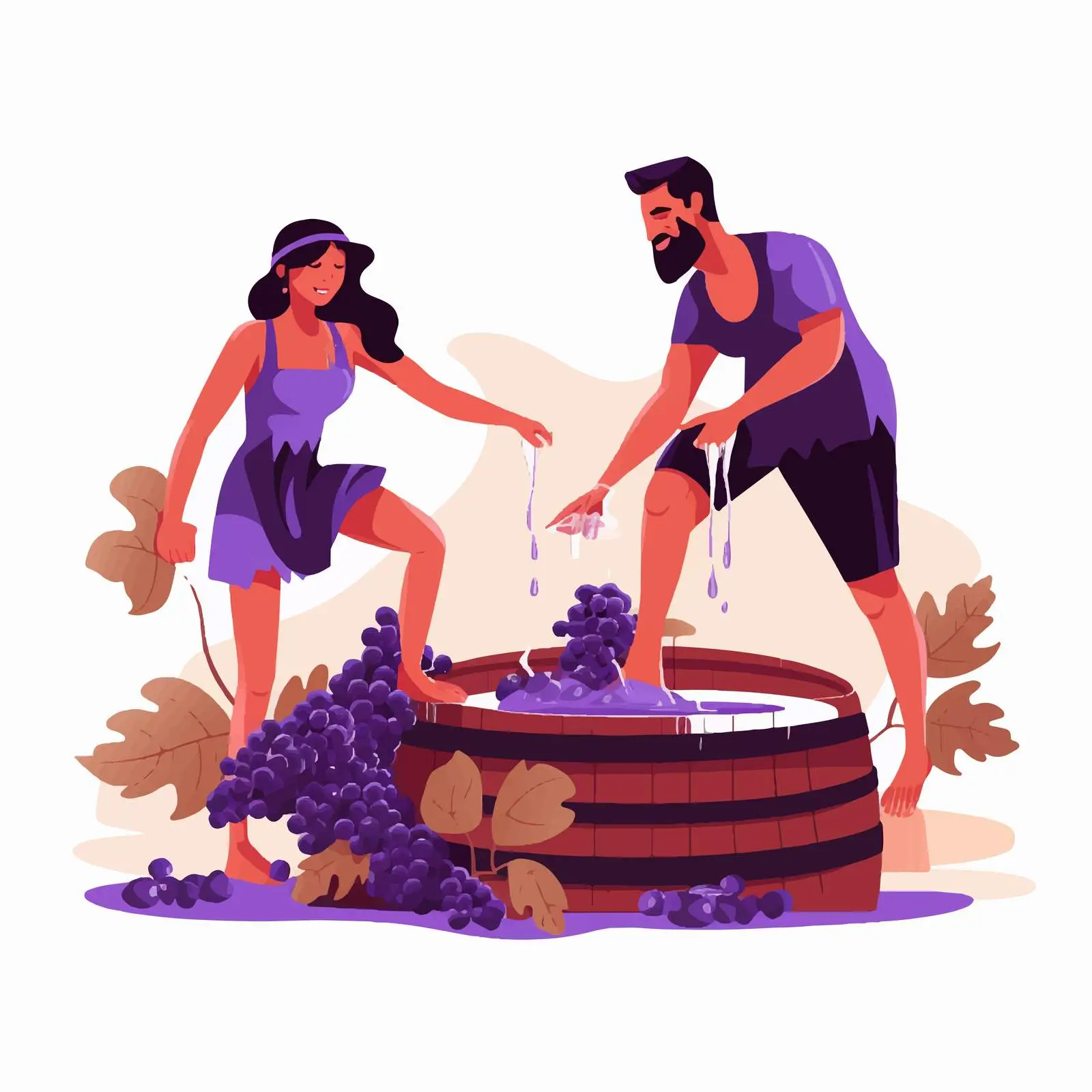 Traditional Grape Treading in Winemaking Process – free fermentation image from Dotvec